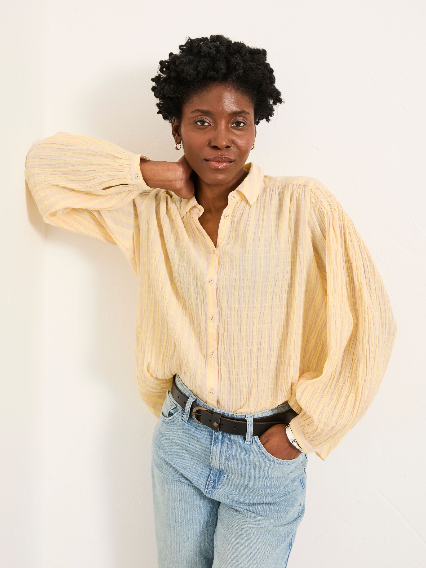 Ebby Yellow Regular Stripe Blouse (H59304) | £49.50