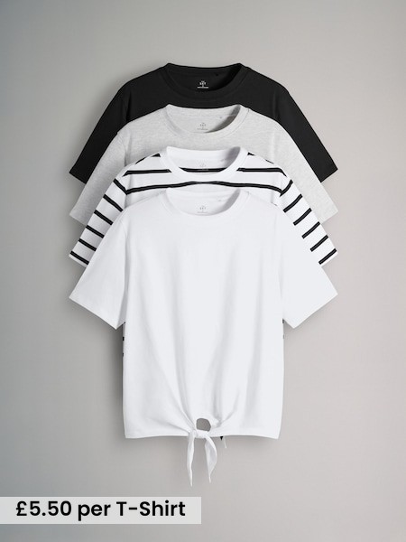 4 Pack Tie Front T-Shirts (H59324) | £22