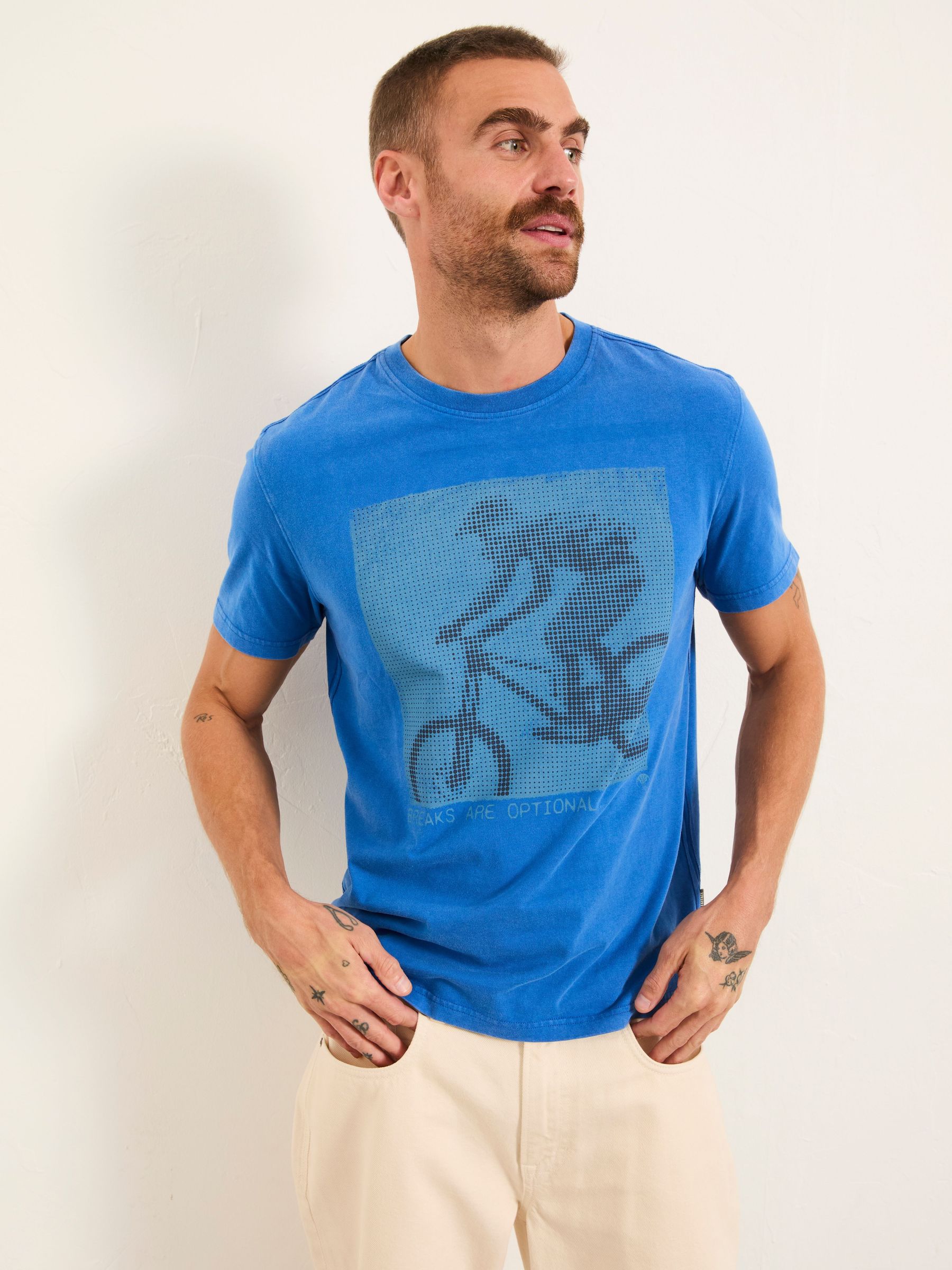 Cobalt Blue Bike Square Graphic T-Shirt (H59462) | £28