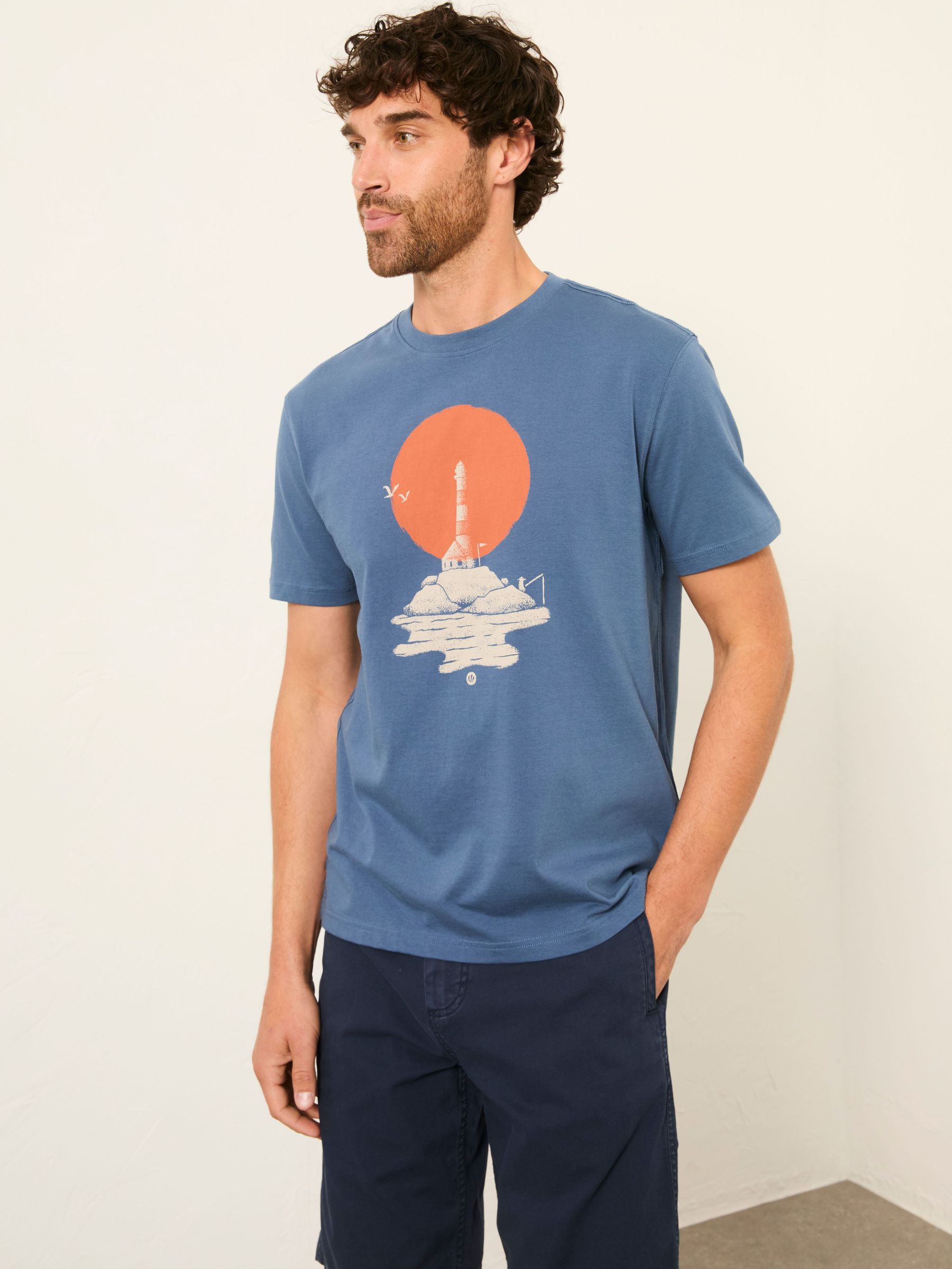 Blue Denim Lighthouse Graphic T-Shirt (H59486) | £28