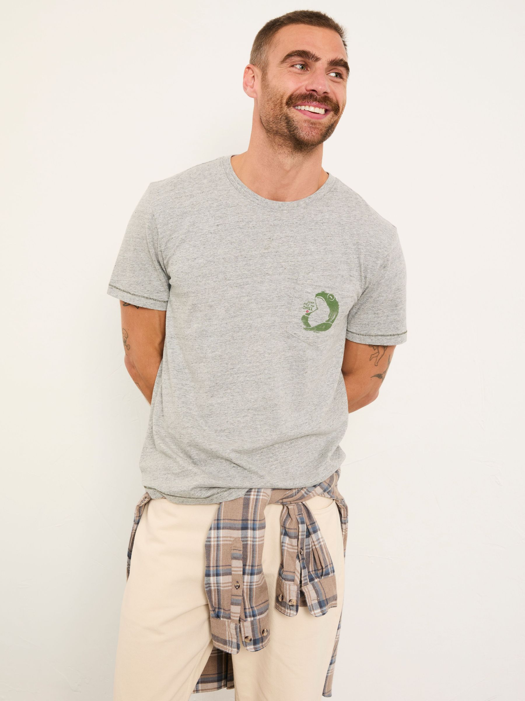 Grey Frowning Frog Graphic Tshirt (H59488) | £28