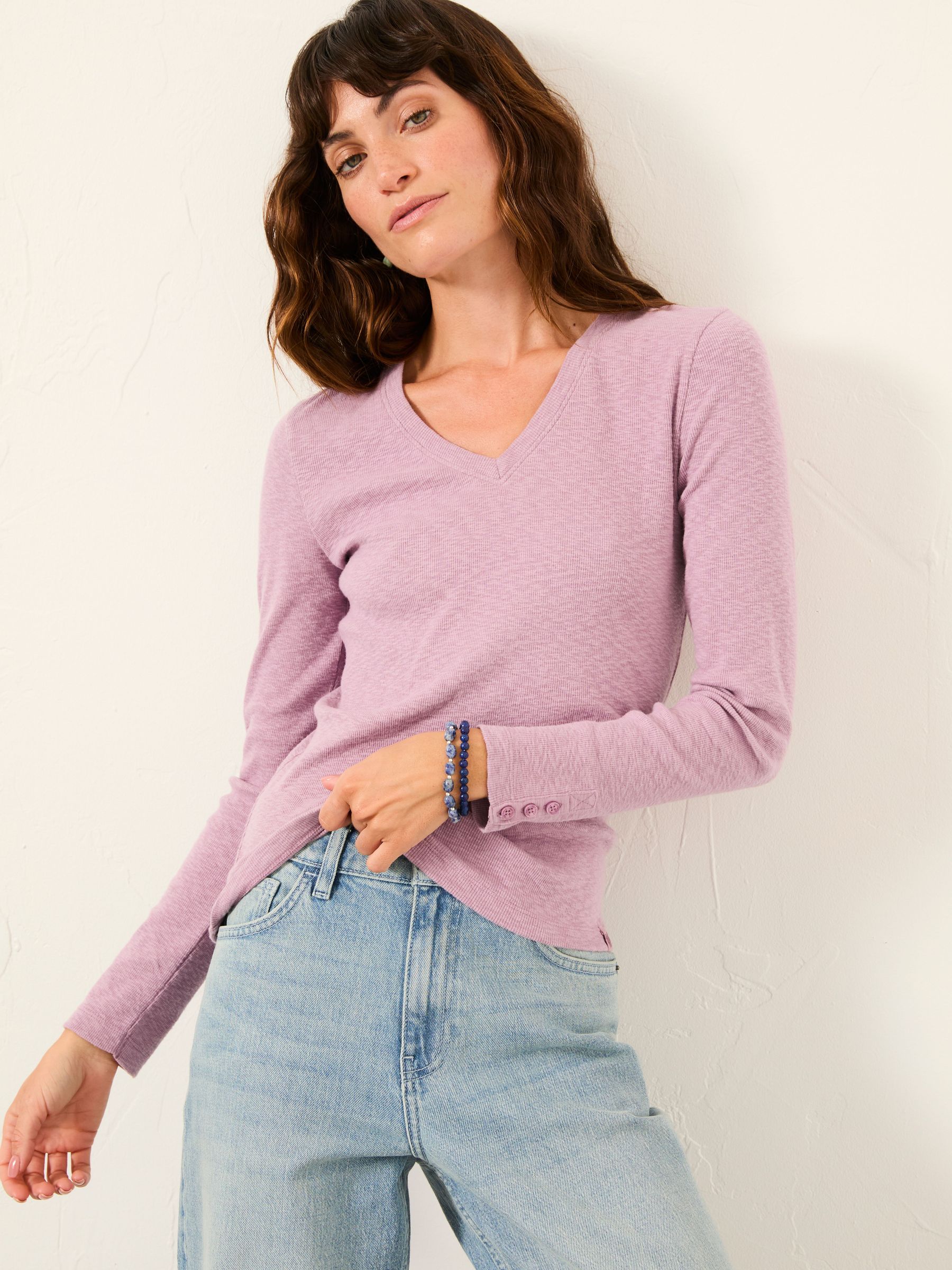 Callie Lilac Purple V Neck Top (H60053) | £29.50