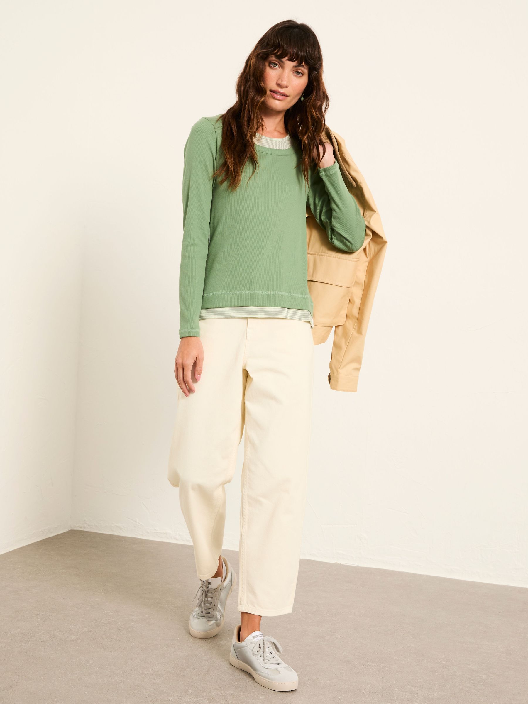 Mila Jade Green Long Sleeve T Shirt (H60074) | £32