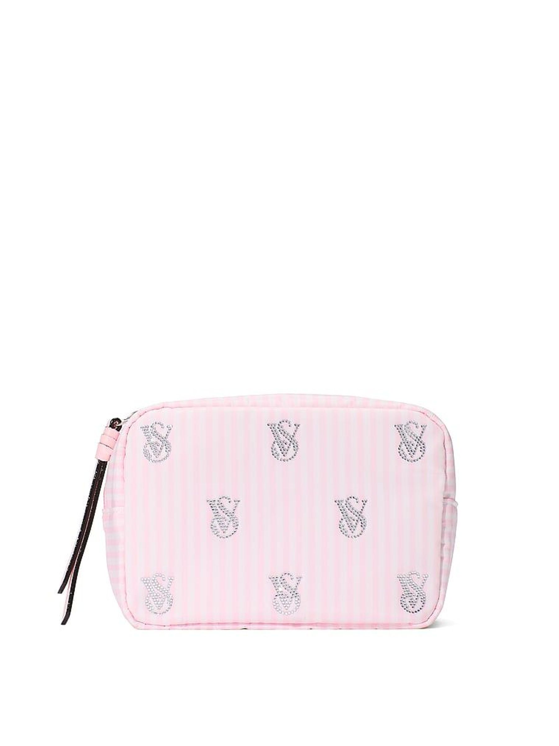 Pink Iconic Stripe Shine Logo Makeup Bag (H60313) | £25