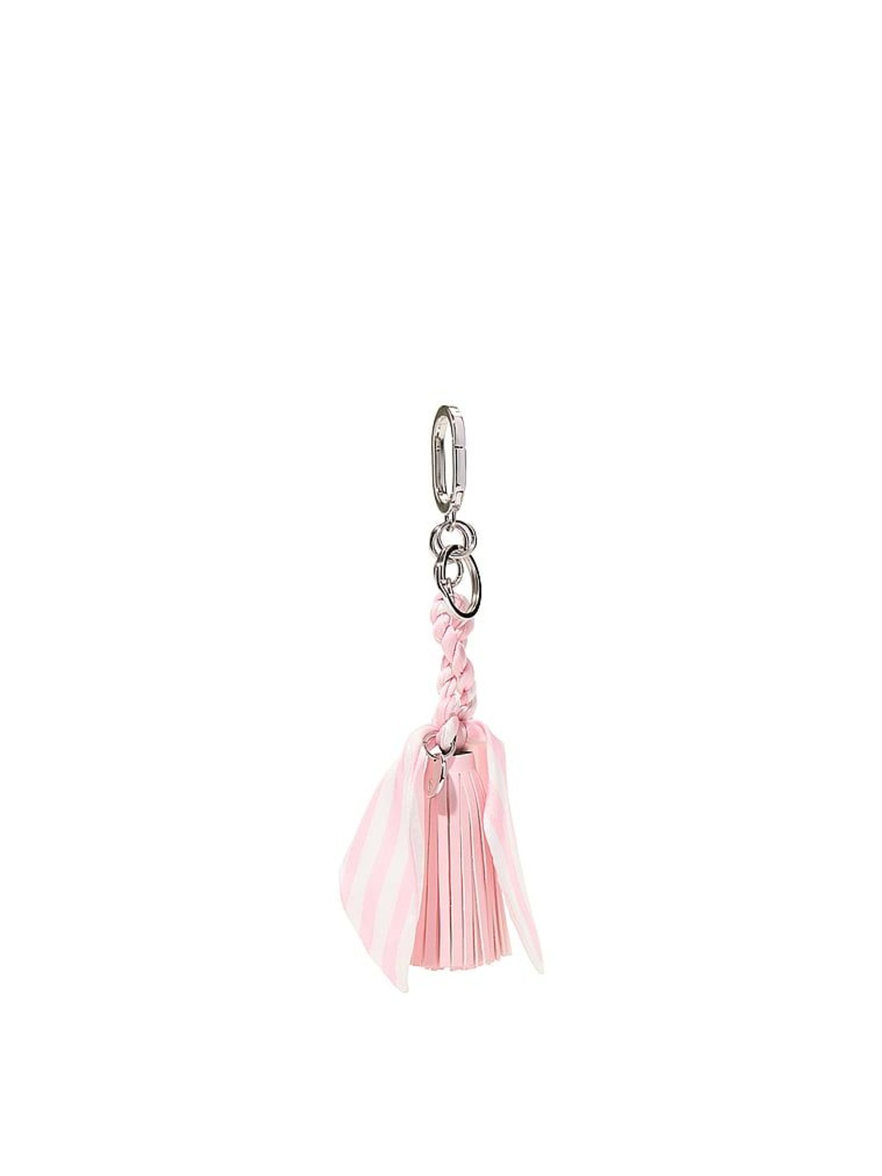 Iconic Stripe Pink Tassel Bag Charm Keychain (H60338) | £18