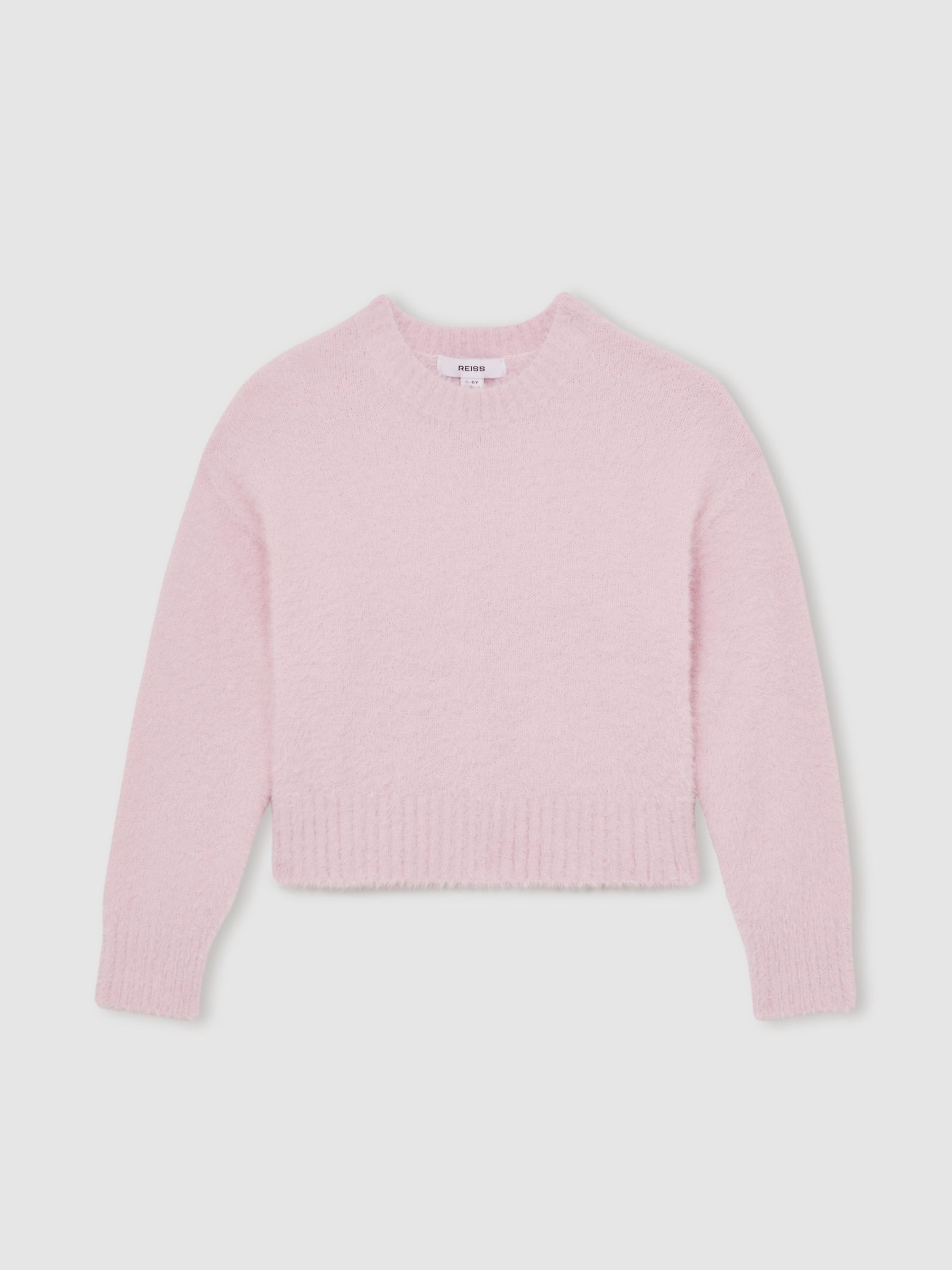 13-14 yrs Fluffy Crew-Neck Jumper in Pink (H60475) | £48
