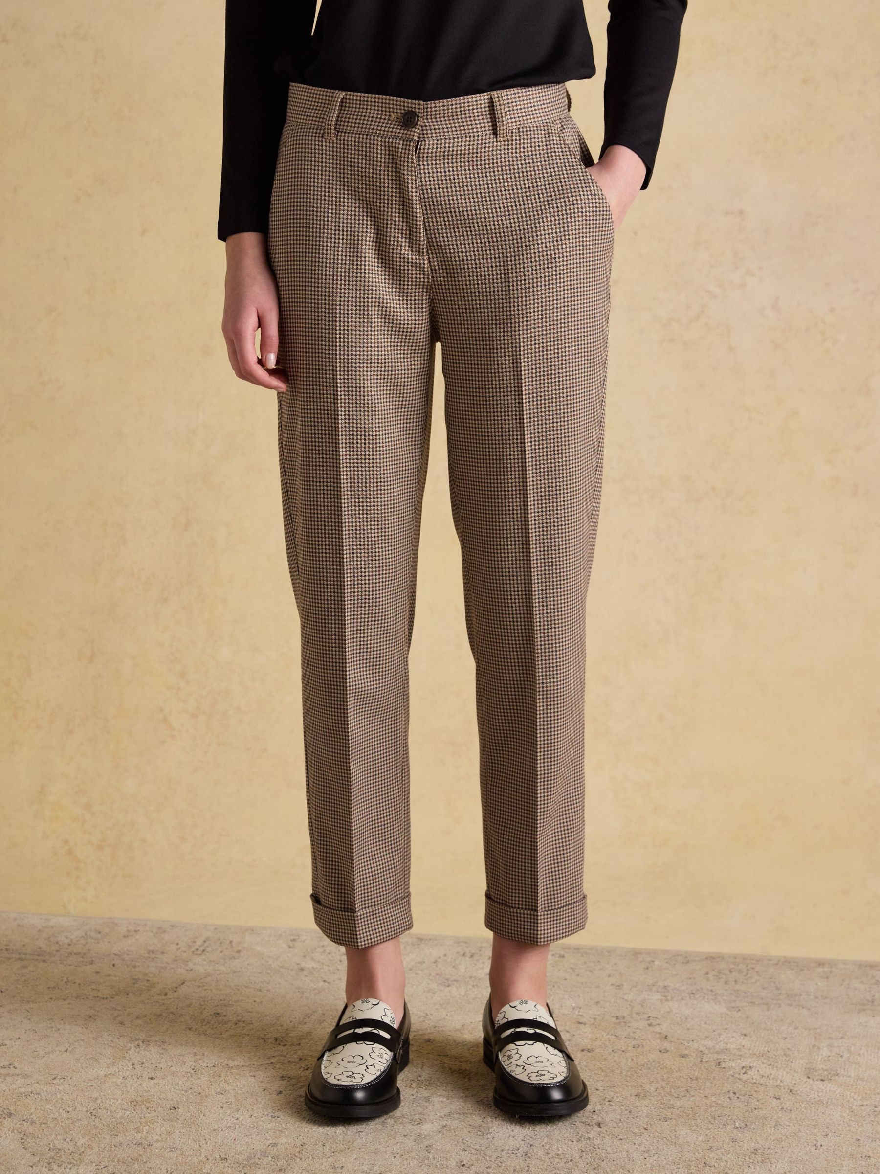 Ada Brown Dogtooth Relaxed Trousers (H63977) | £55