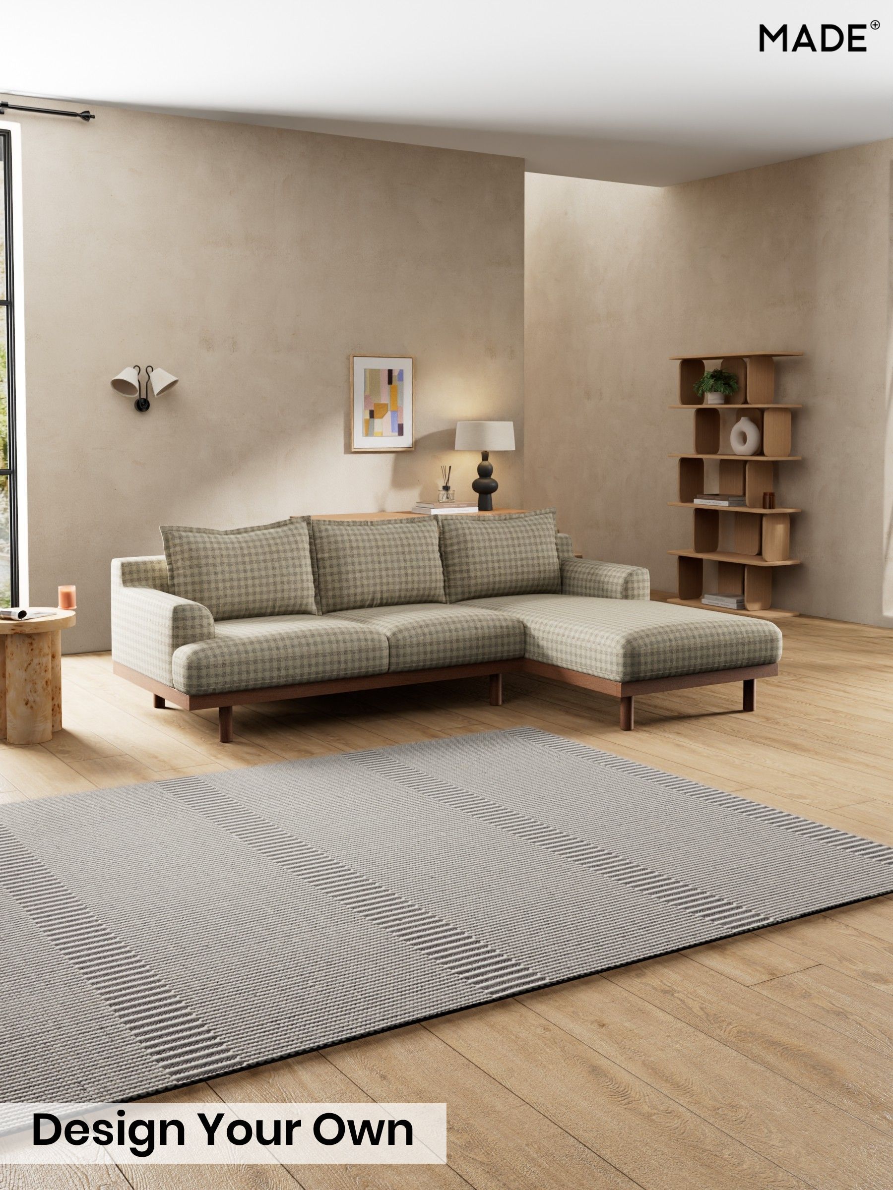 Declan Check/Natural and Black - Turin By Made