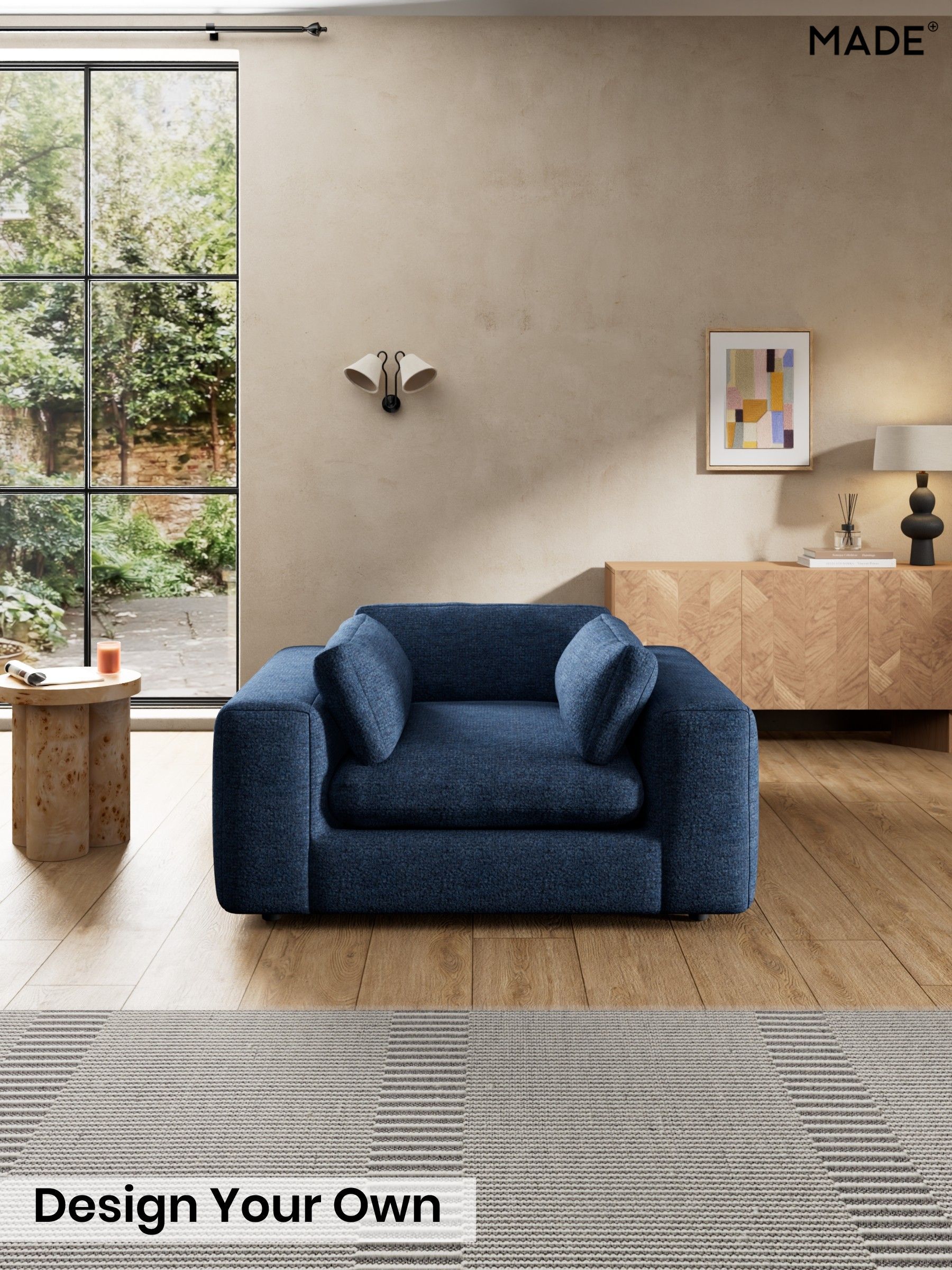 Tonal Boucle/Marl Navy Blue - Alec By Made