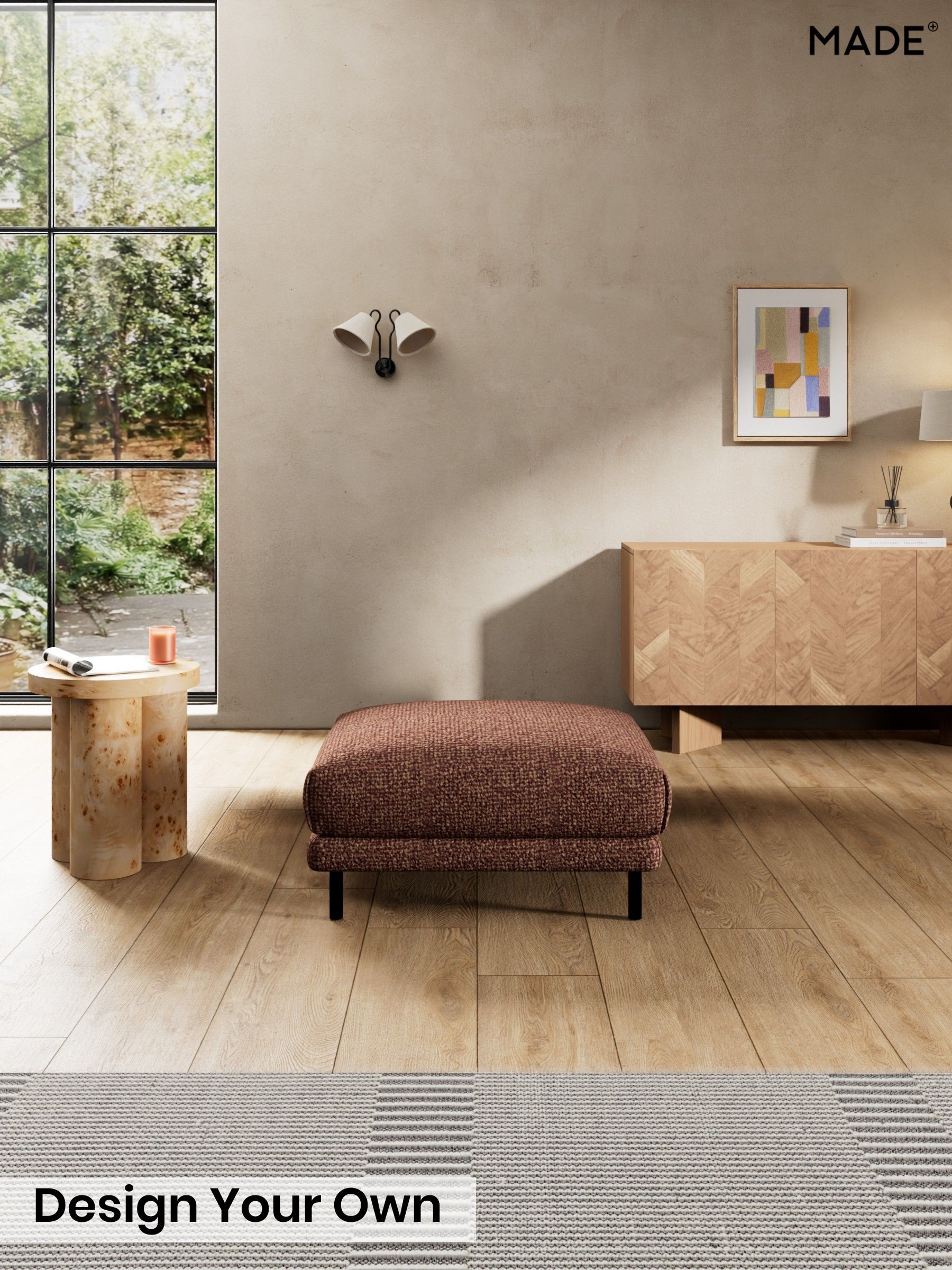 Tonal Boucle/Maroon Red and Light Caramel - Odin By Made
