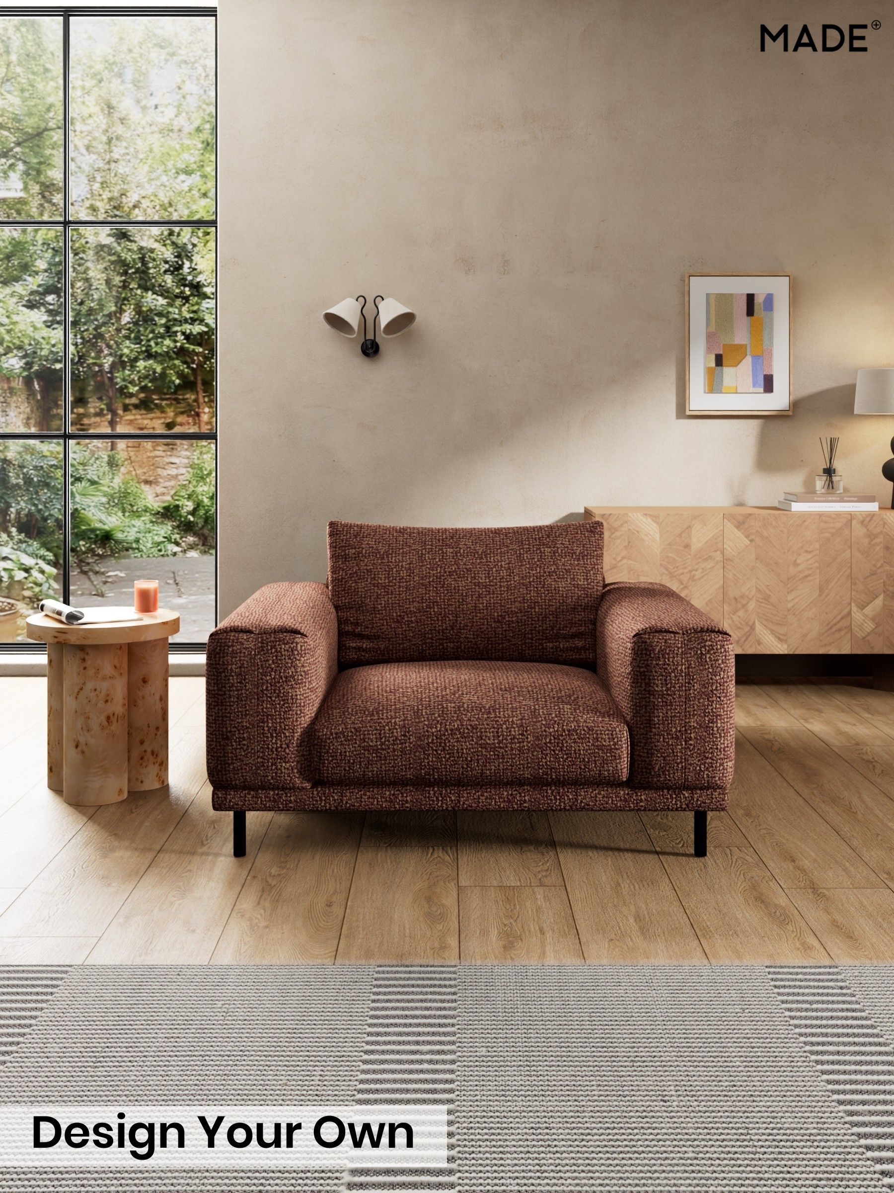 Tonal Boucle/Maroon Red and Light Caramel - Odin By Made