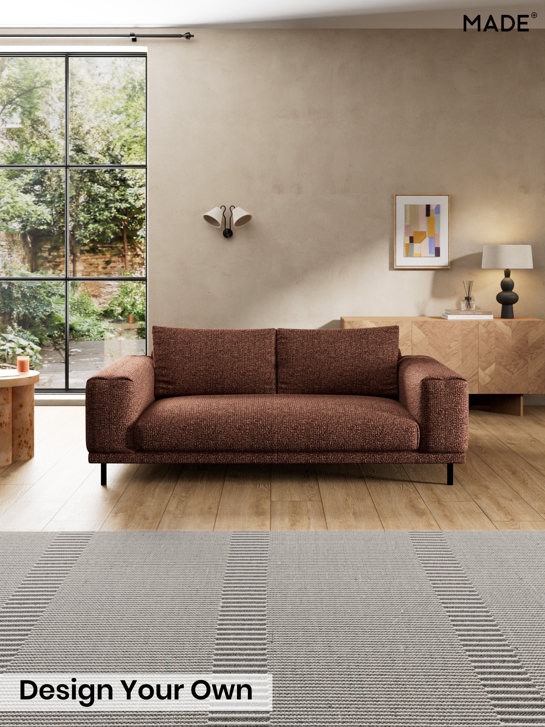 Tonal Boucle/Maroon Red and Light Caramel - Odin By Made