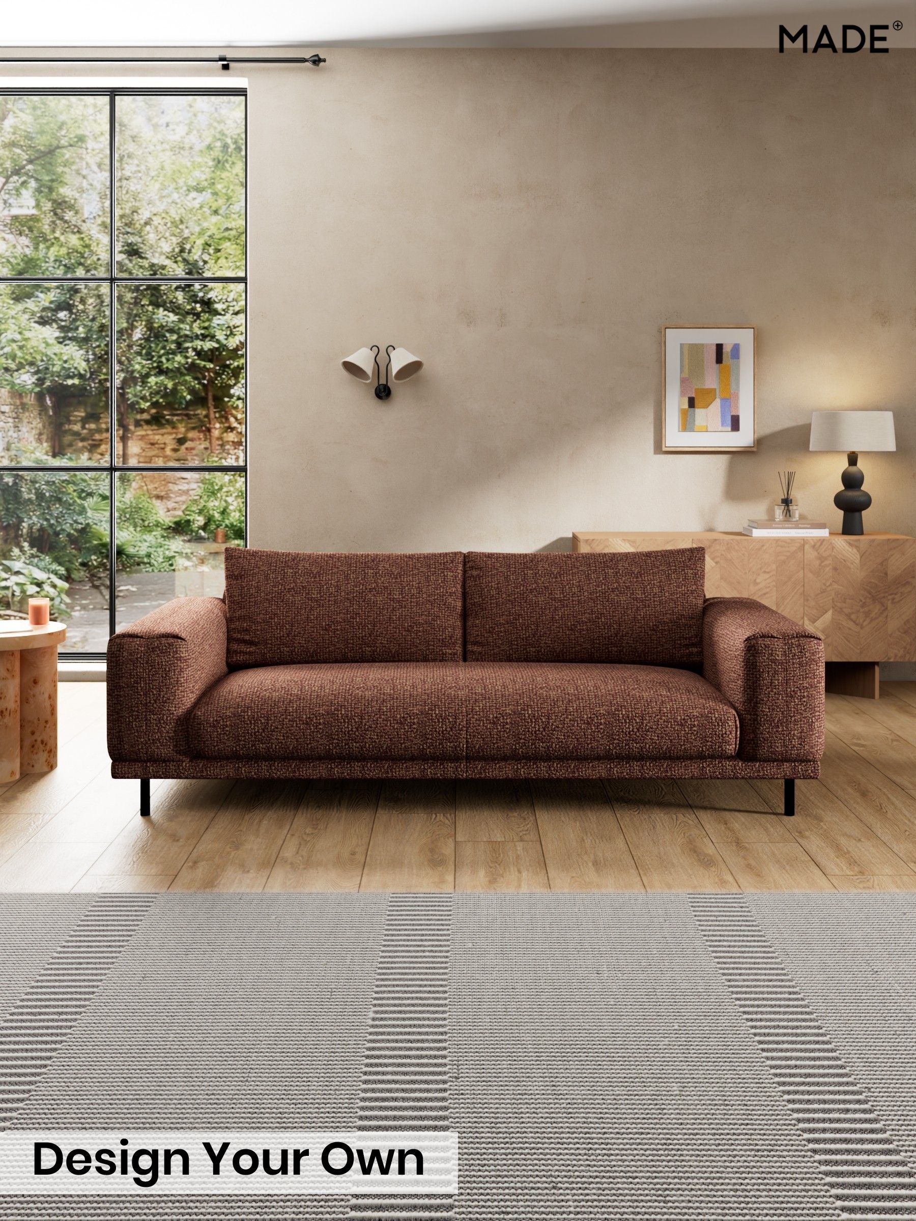 Tonal Boucle/Maroon Red and Light Caramel - Odin By Made