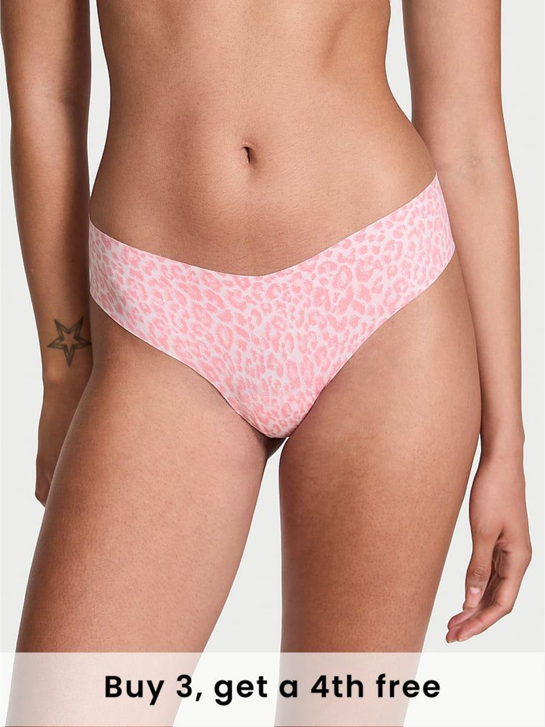 Pink Leopard Thong Print Knickers (H64835) | £9