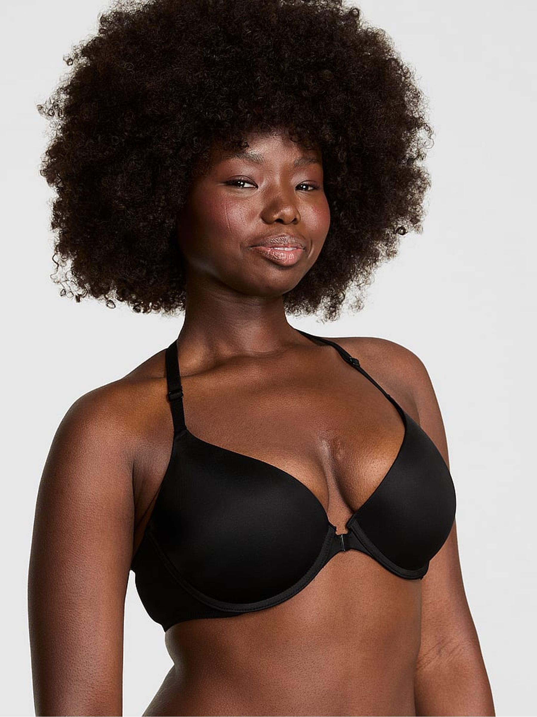 Black Push Up Front-Close Push Up Bra (H64847) | £30