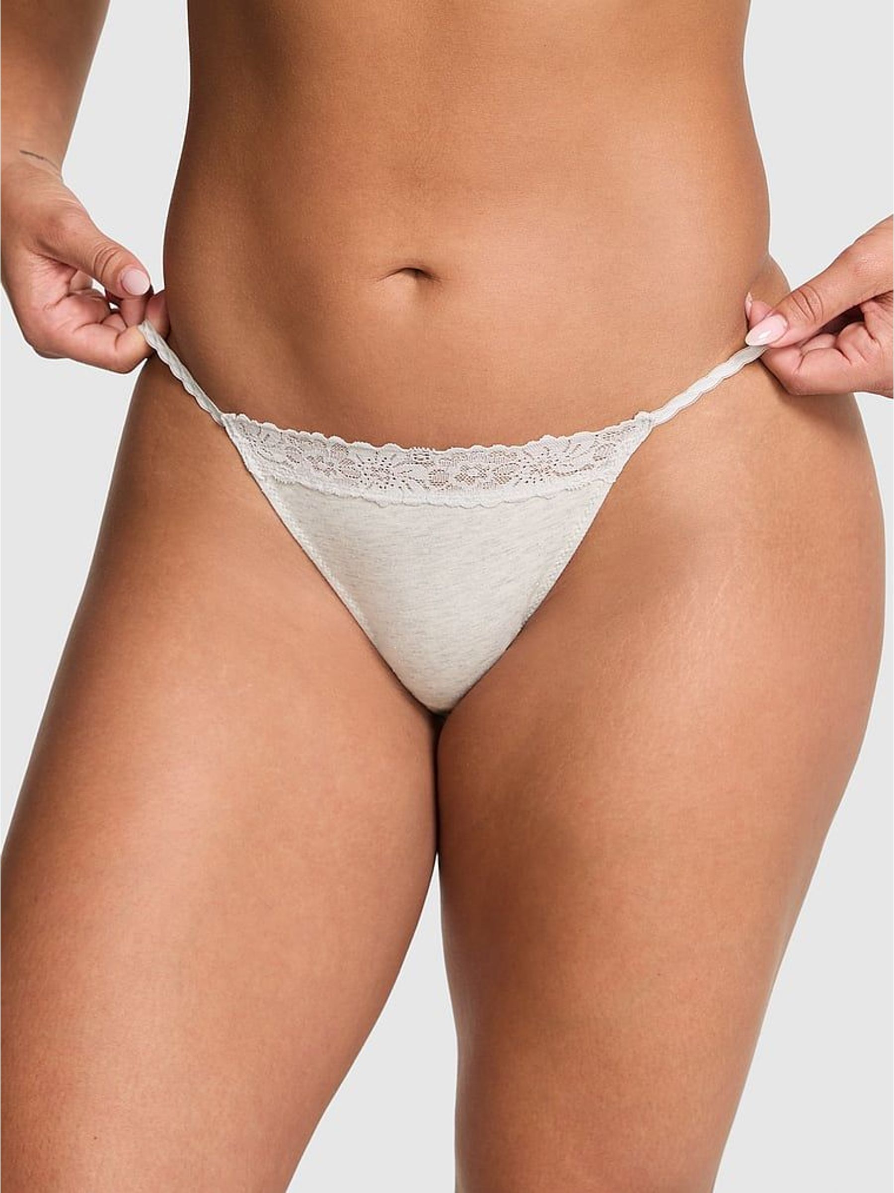 Snow White Bikini Cotton Heather Lace Trim Knickers (H64956) | £10