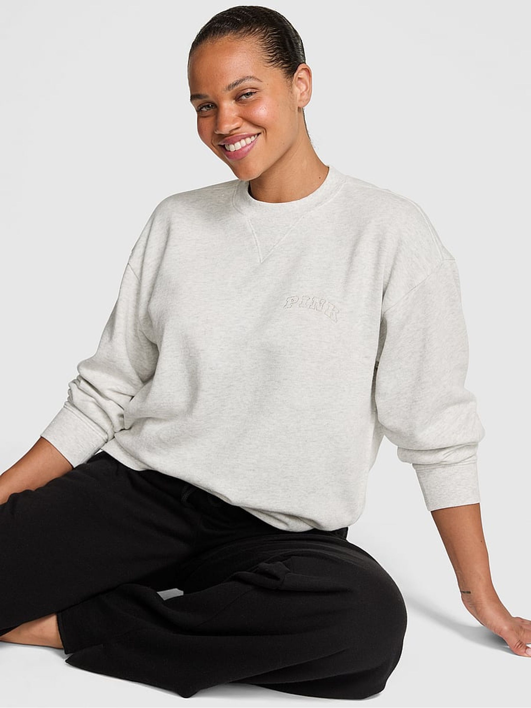 Heather Snow White Fleece Sweatshirt (H64965) | £56