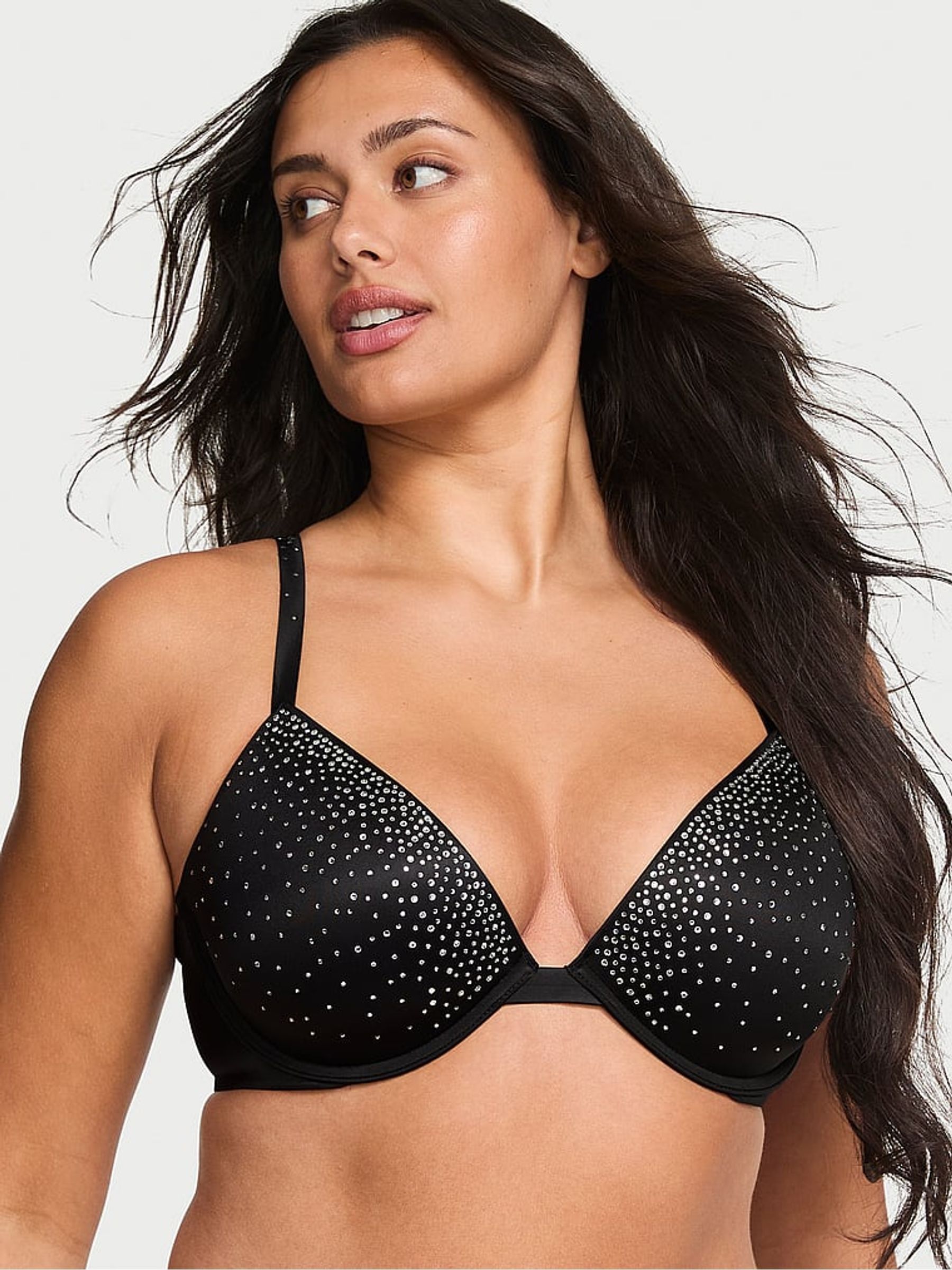 Black Lightly Lined Demi Sparkle Shine Strap Bra (H64979) | £65