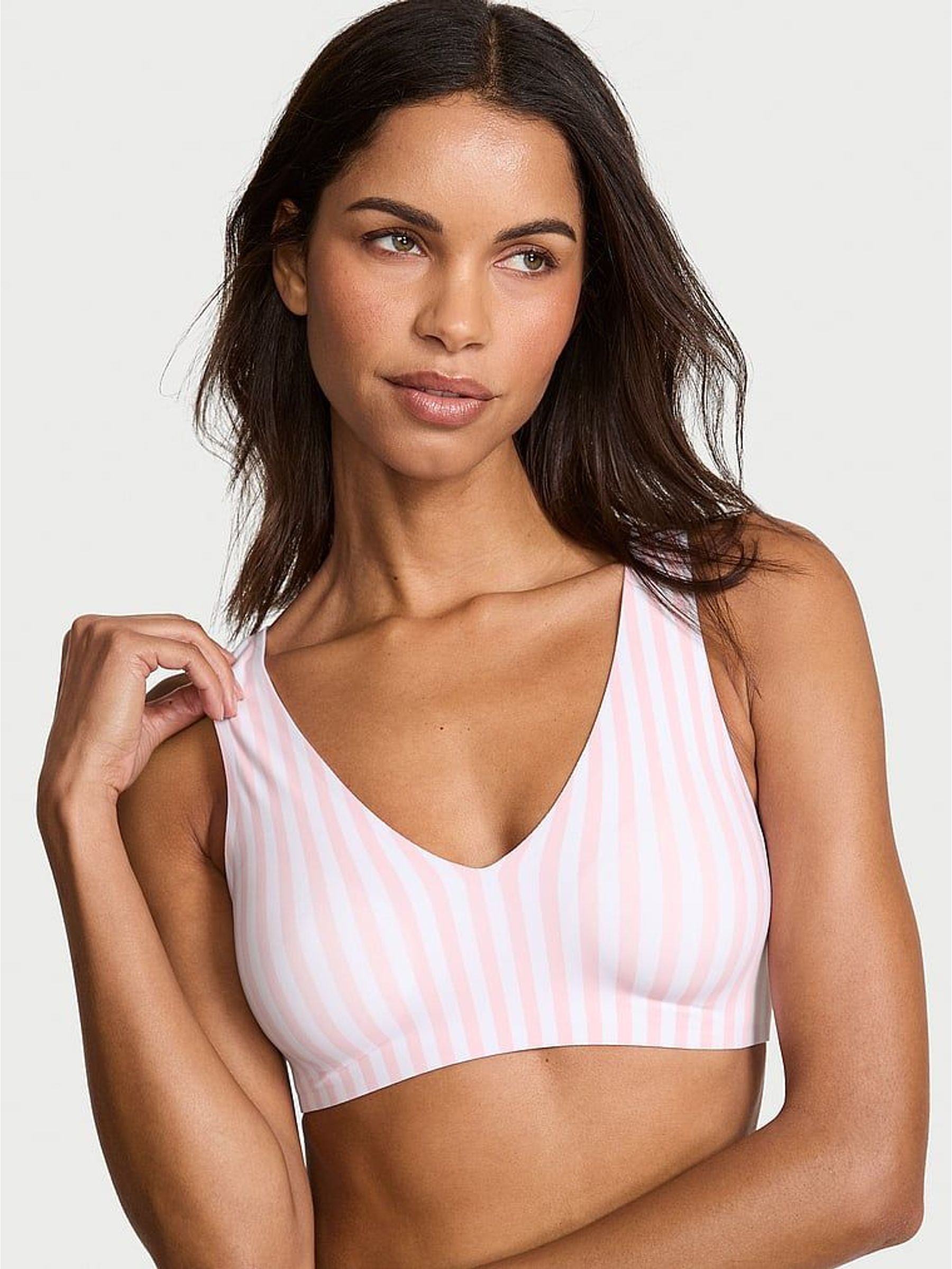 Pink Stripe Non Wired Lightly Lined Slumber Bra (H64987) | £39