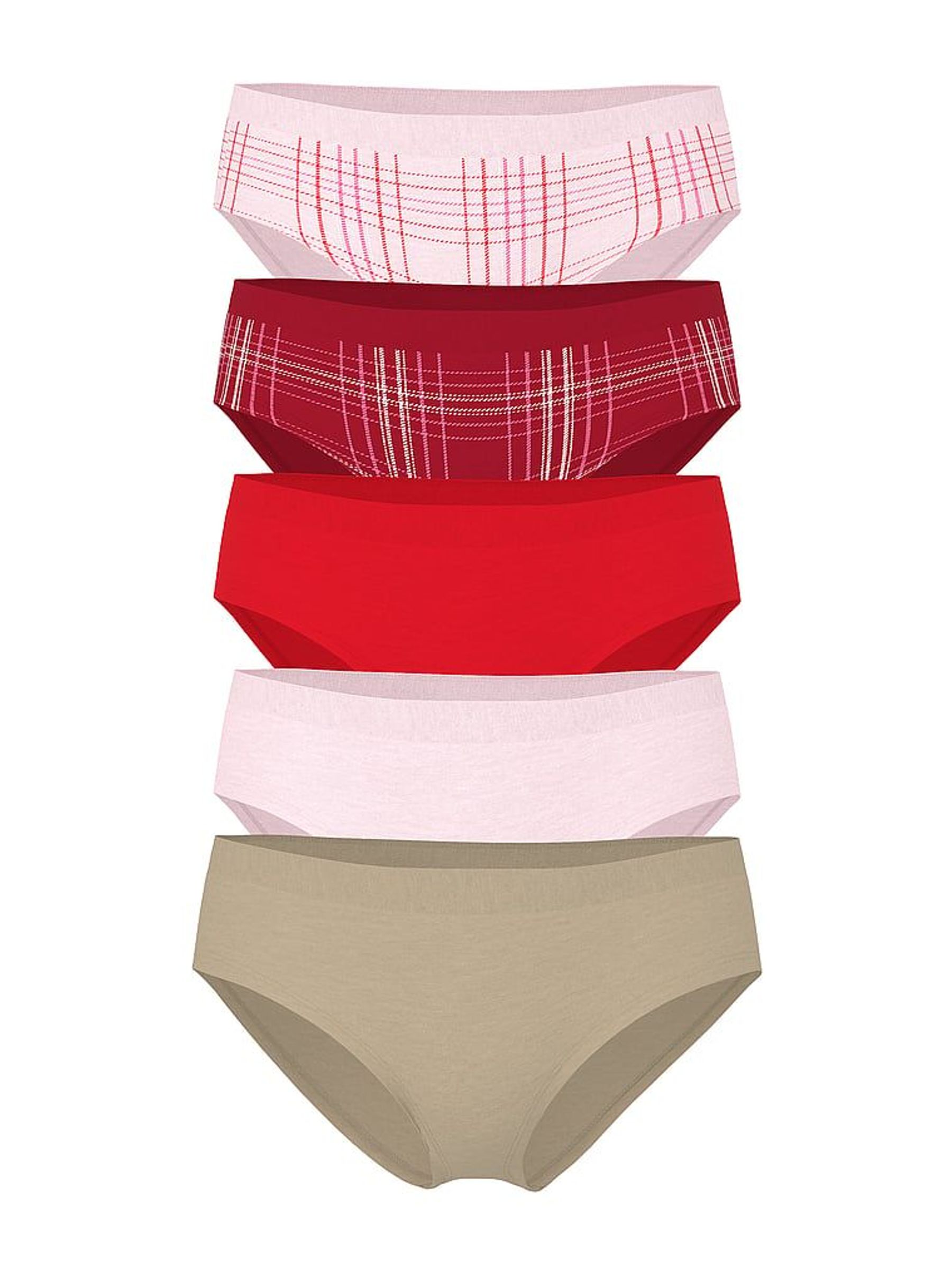 Pink/Red/Nude Hipster 5 Pack Knickers (H64998) | £26