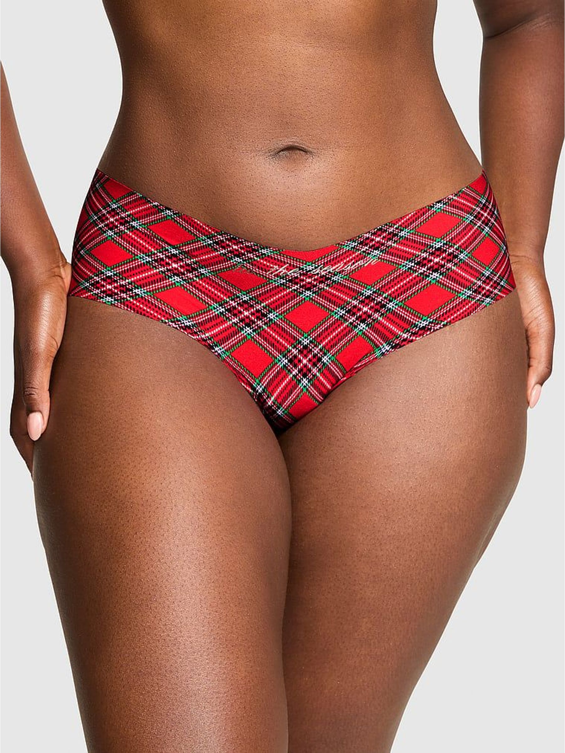 Red Tartan Hipster No Show Knickers (H65044) | £10