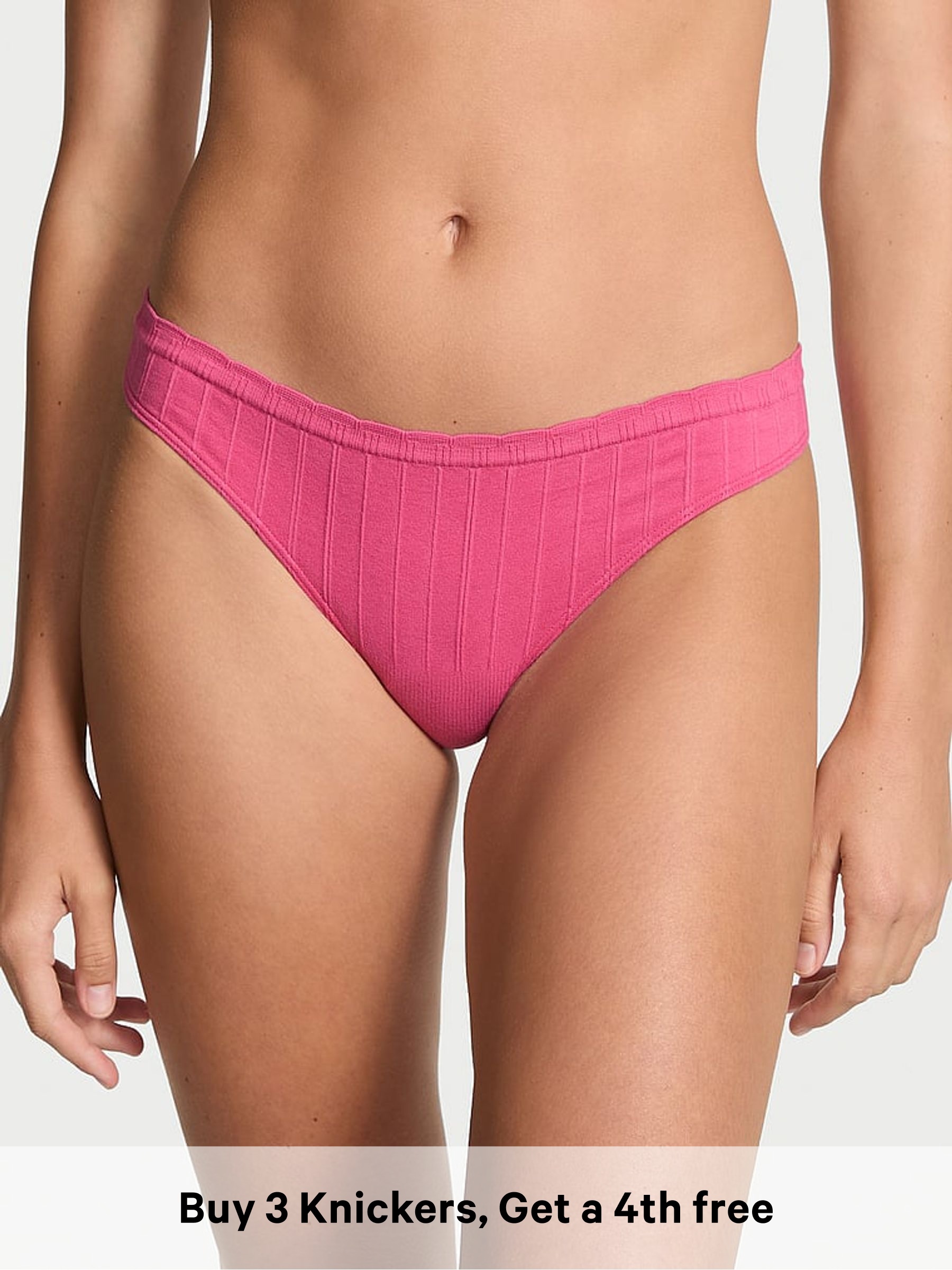 Berry Galore Pink Thong Cotton Rib Knickers (H65307) | £10
