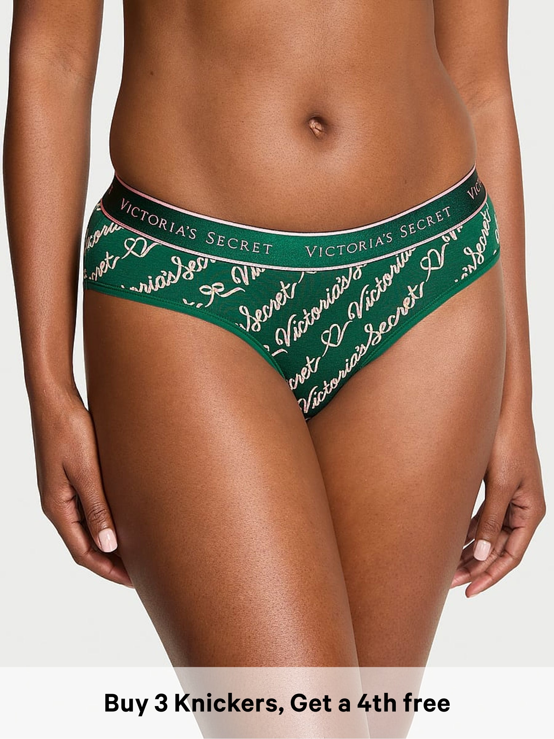 Clover Script Green Hipster Logo Knickers (H65344) | £9