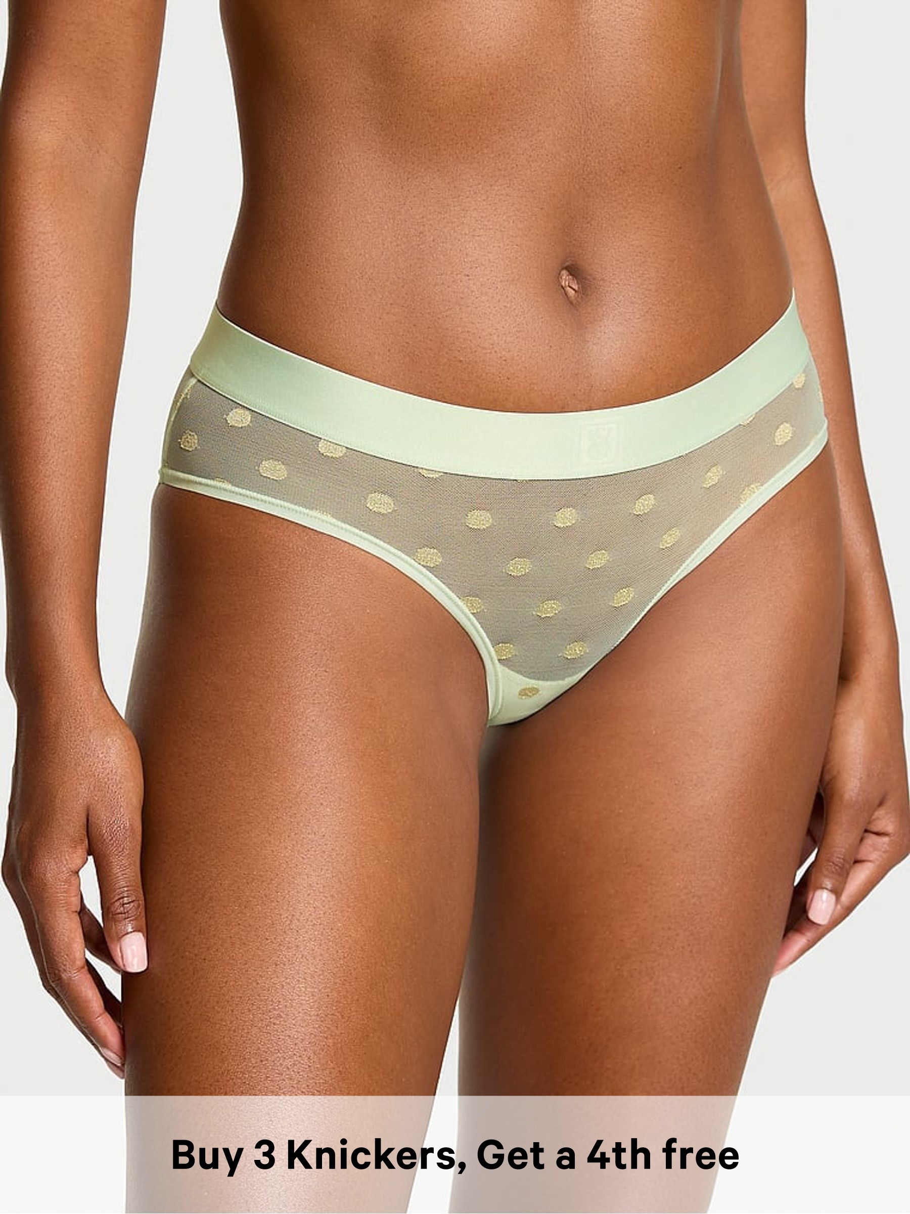 Mint Crush Green Hipster Sheer Logo Knickers (H65345) | £9