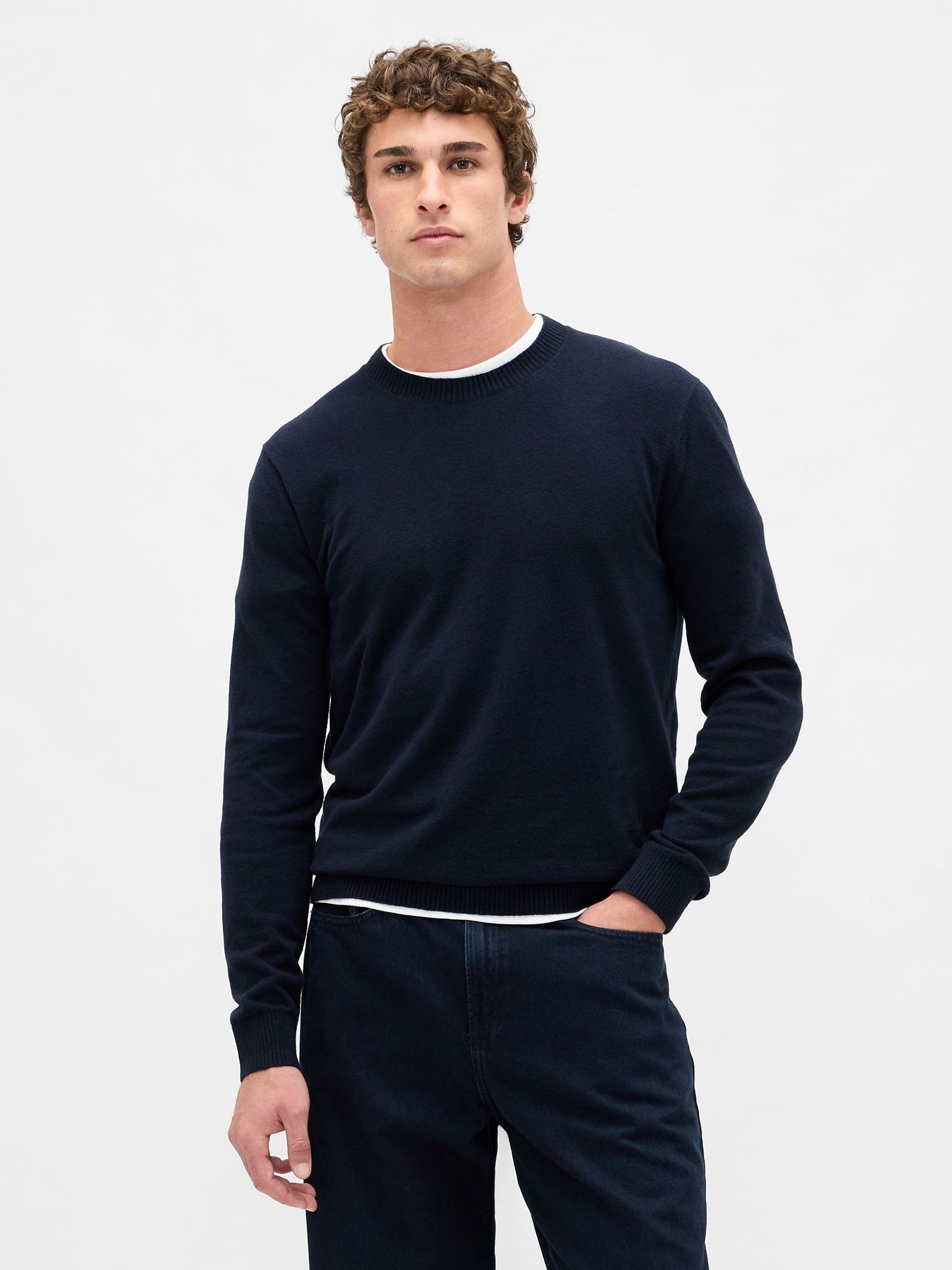 Navy Blue CashSoft Crew Sweatshirt (H66416) | £40