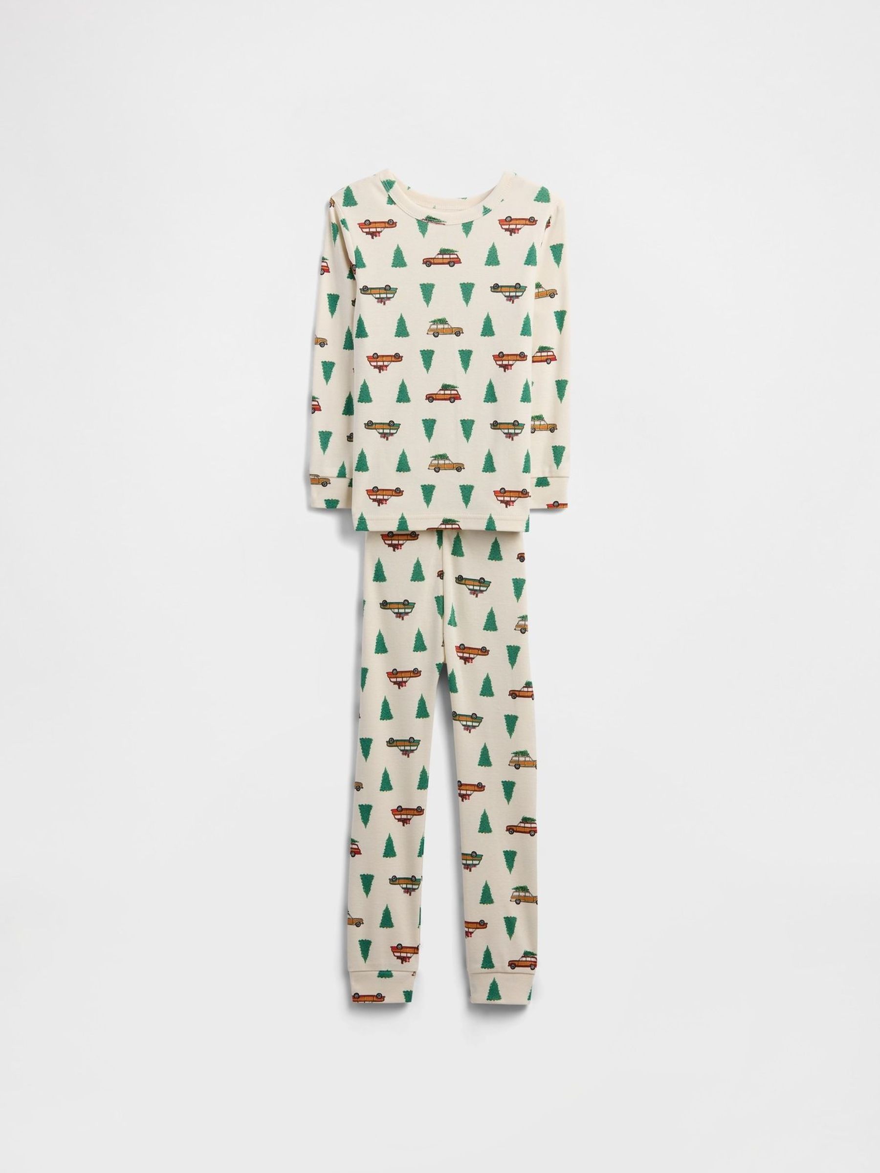 Cream Cotton Christmas Tree Pyjamas (H66453) | £18