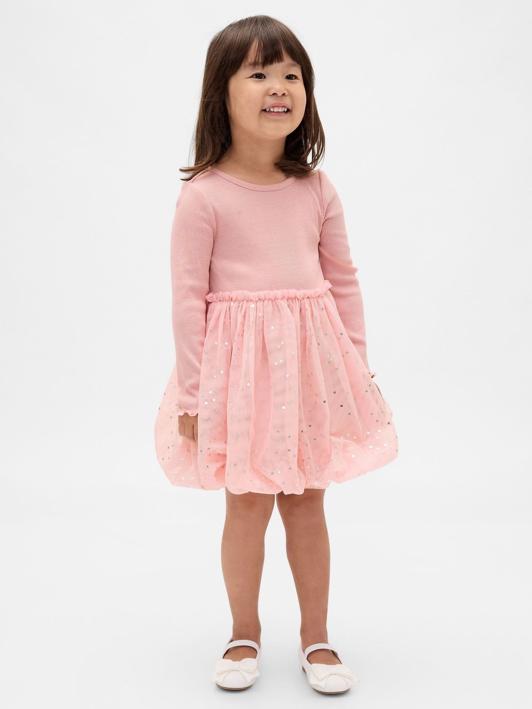 Pink Mixed Media Bubble Dress (6mths-5yrs) (H66454) | £30