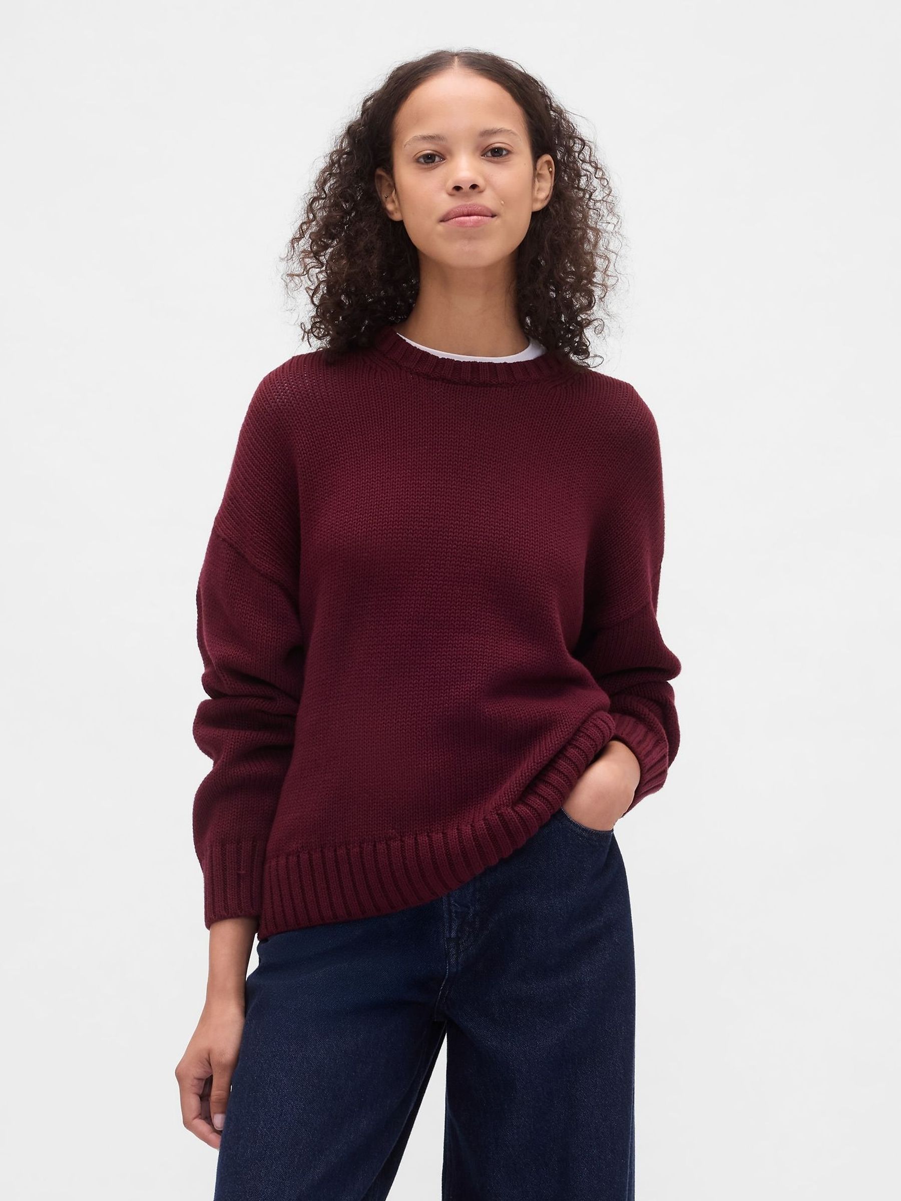 Burgundy Red Relaxed Sweatshirt (H66460) | £45