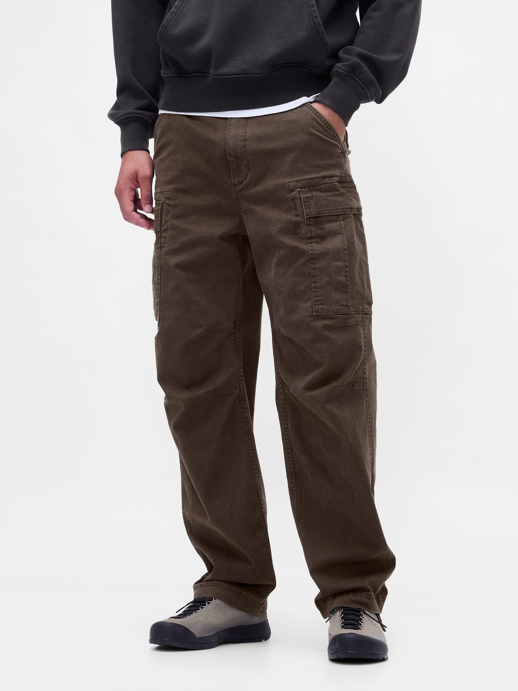Grey Relaxed Cargo Trousers (H66466) | £75