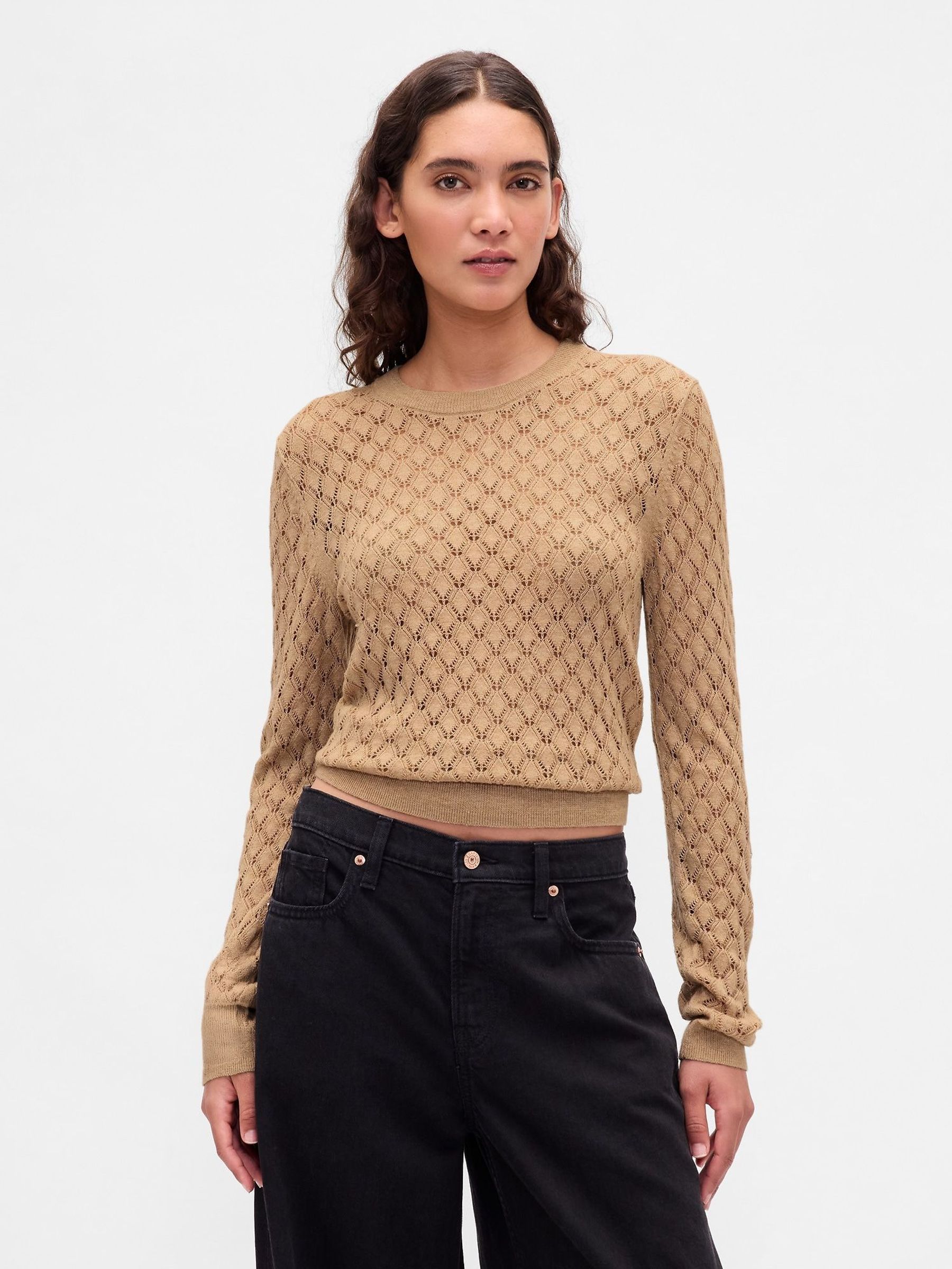 Beige Pointelle Sweatshirt (H66513) | £40