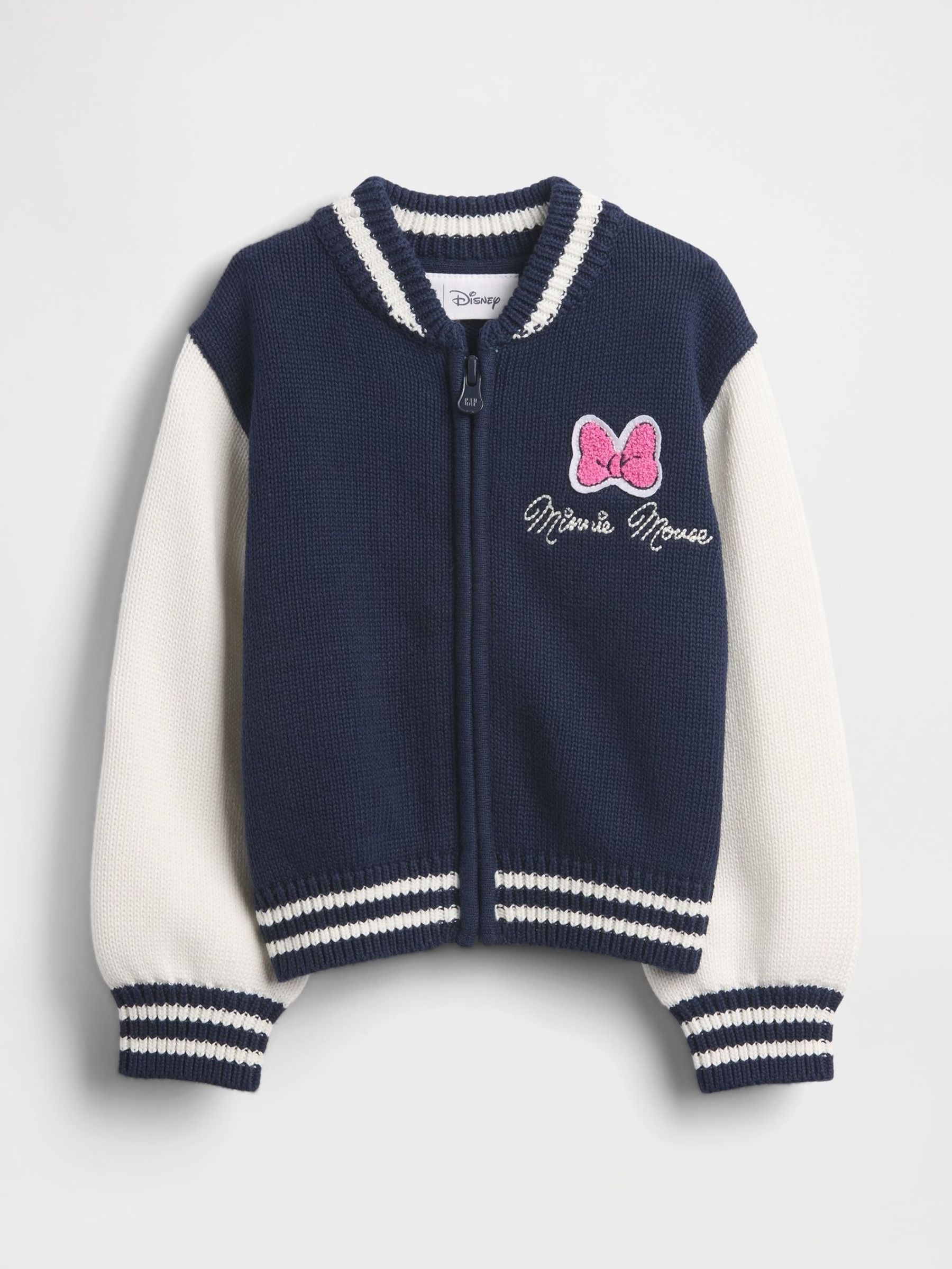 Navy/White Disney Minnie Mouse Varsity Jumper (6mths-5yrs) (H66531) | £50