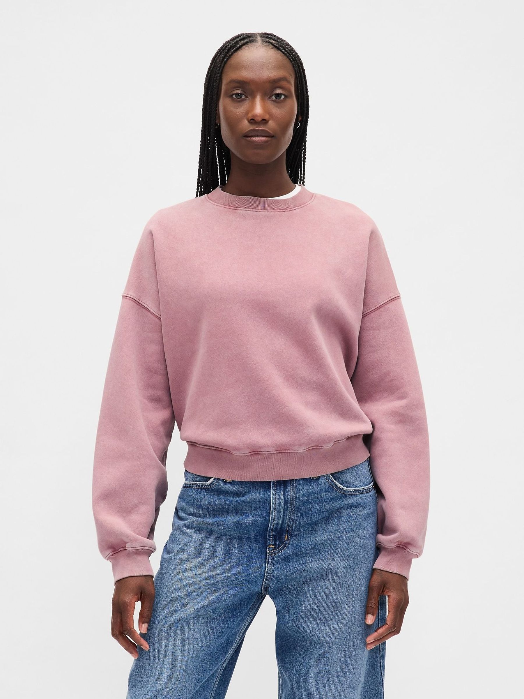 Pink Vintage Soft Wedge Crewneck Sweatshirt (H66566) | £35