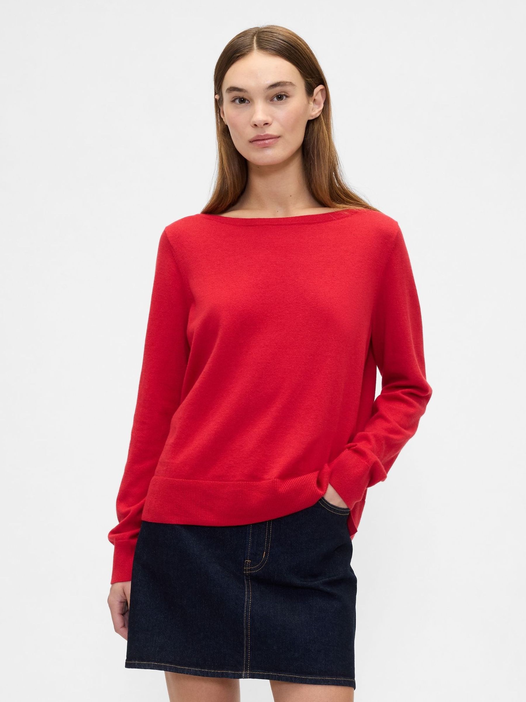 Red Bella Boat Neck Jumper (H66575) | £30