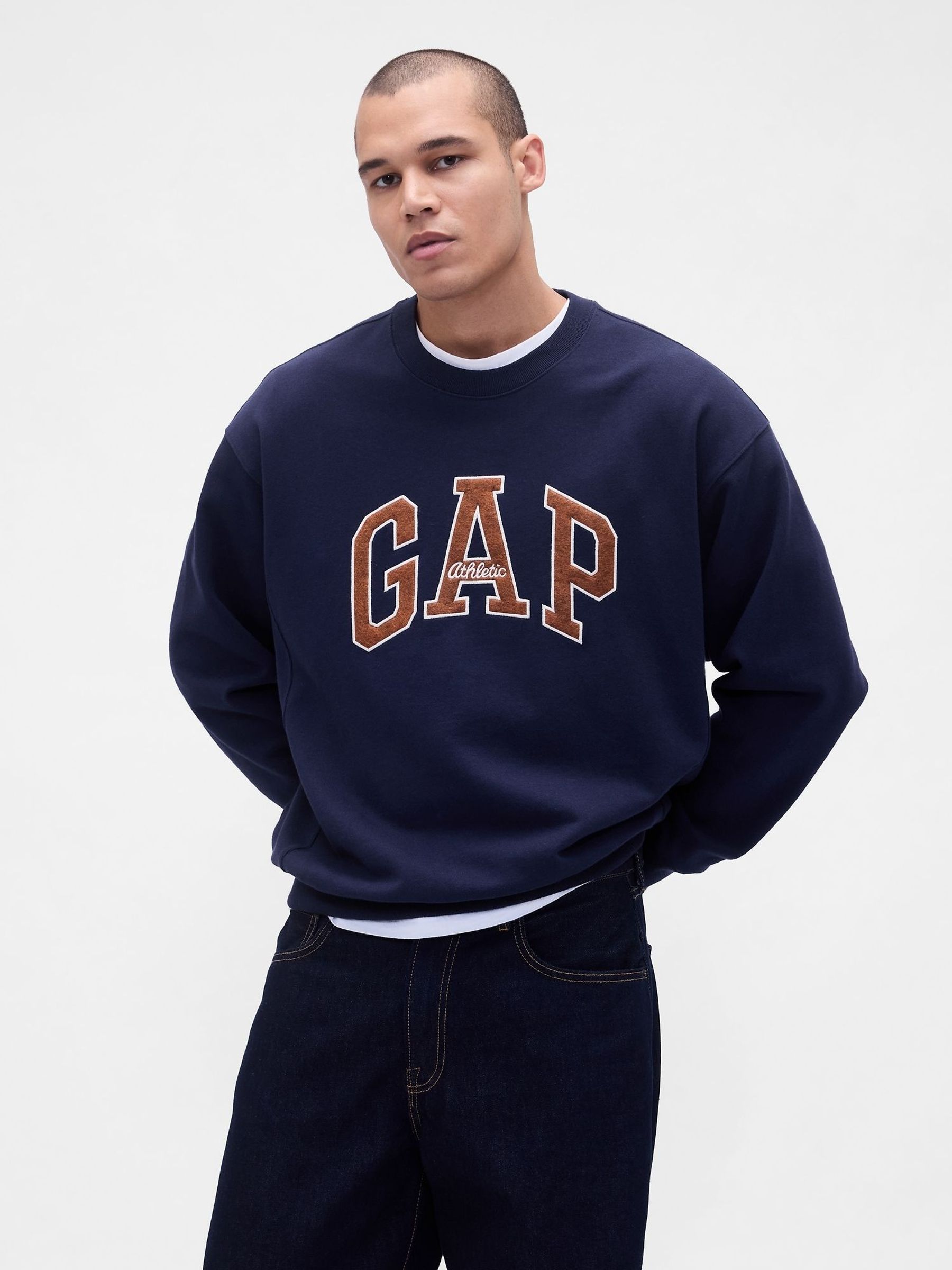 Blue Oversized Heavyweight Logo Sweatshirt (H66585) | £60