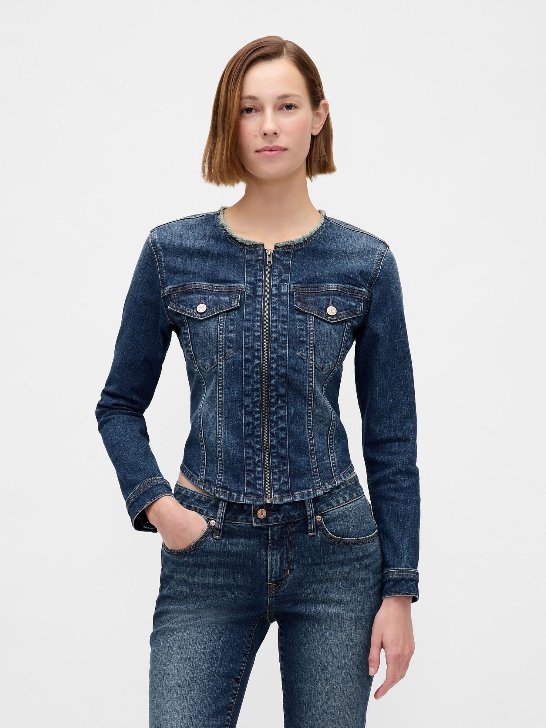 Blue Denim Moto Jacket (H66590) | £70