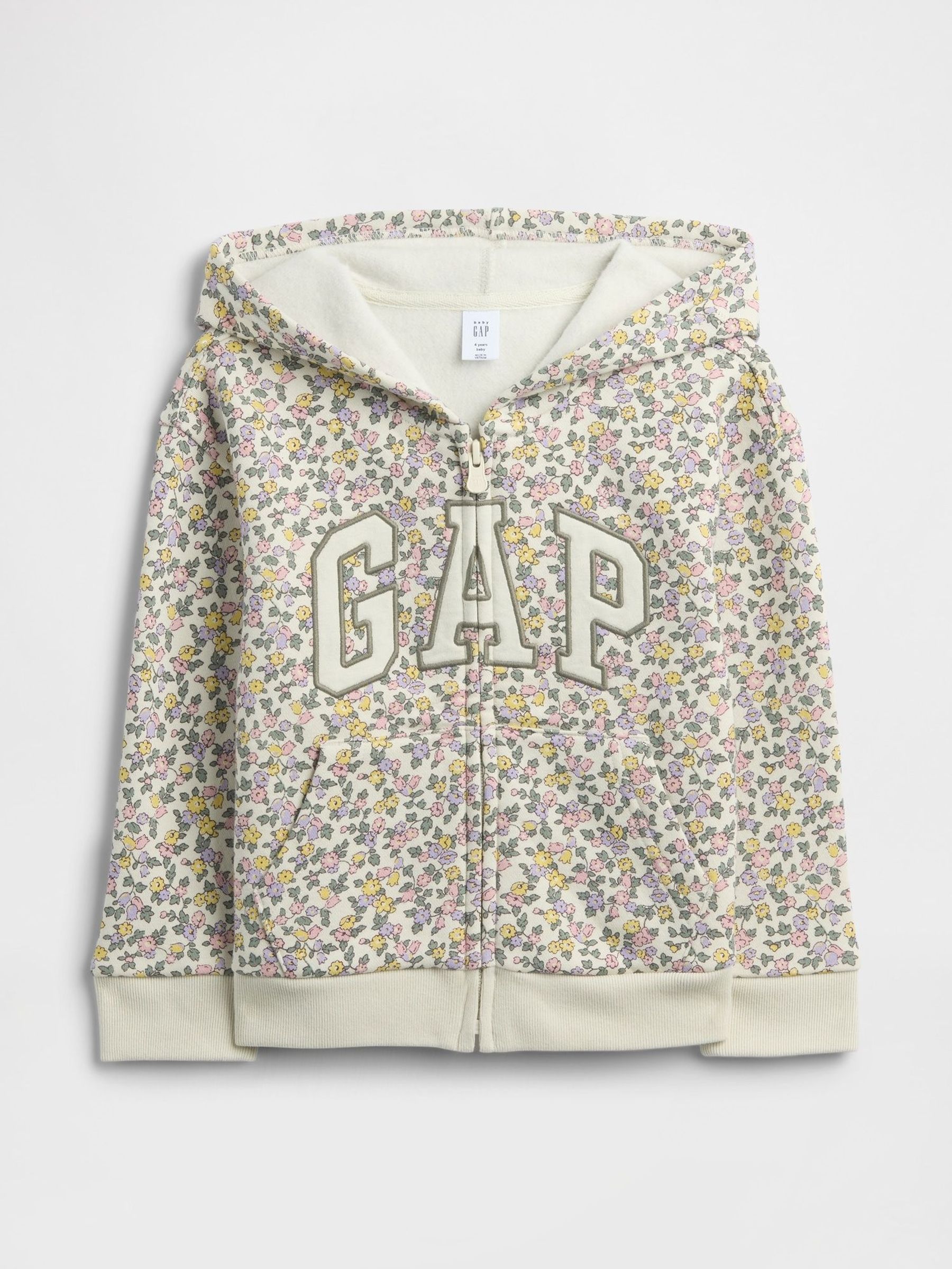 Green Floral Logo Zip Hoodie (6mths-5yrs) (H66594) | £20