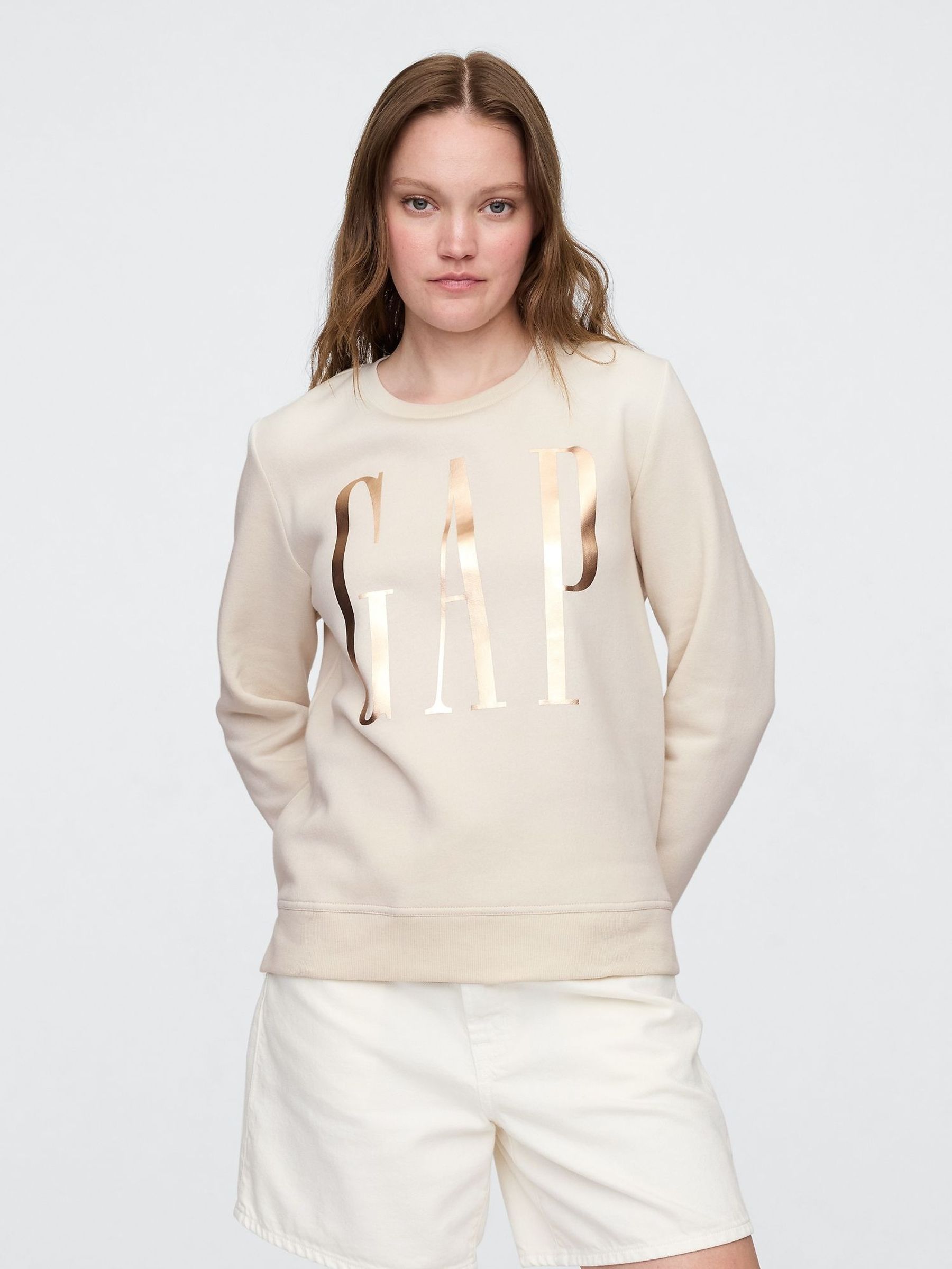 Cream Relaxed Logo Crew Neck Jumper (H66595) | £25