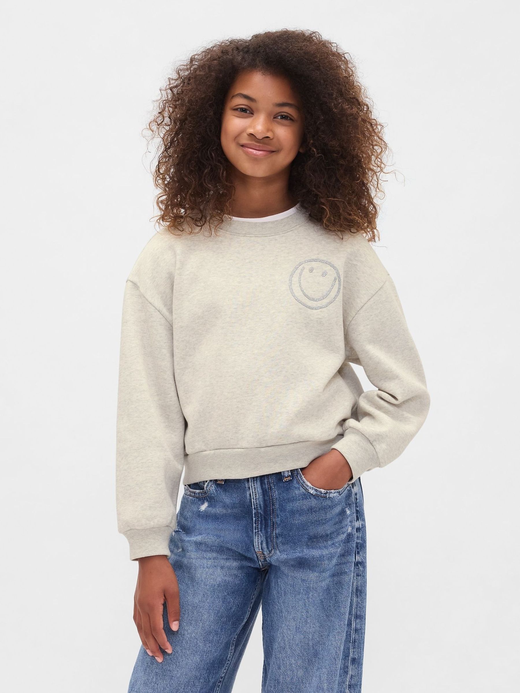 Grey Vintage Soft Dolman Sweatshirt (4-13yrs) (H66603) | £22