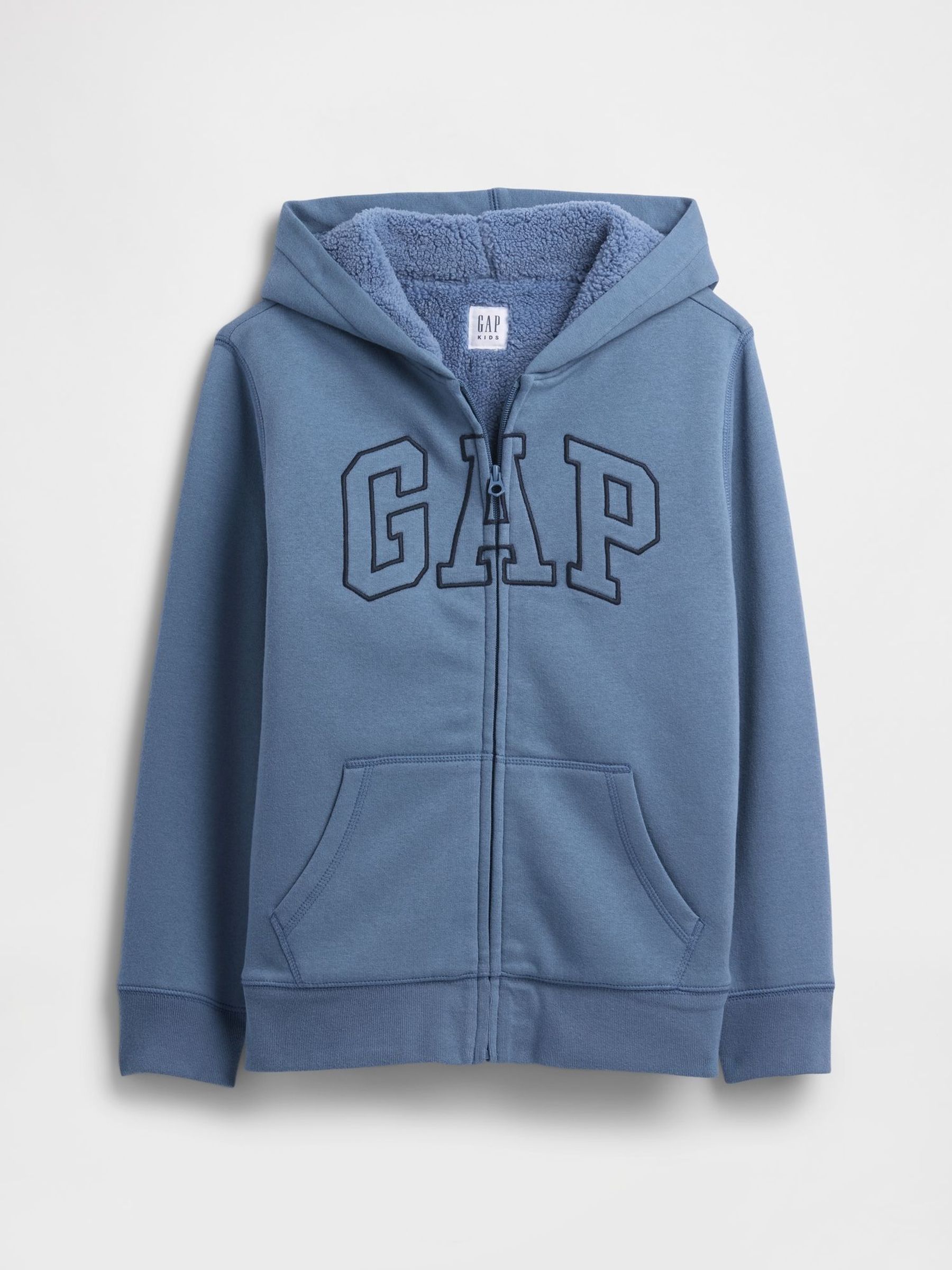 Blue Logo Sherpa-Lined Zip Hoodie (H66626) | £30