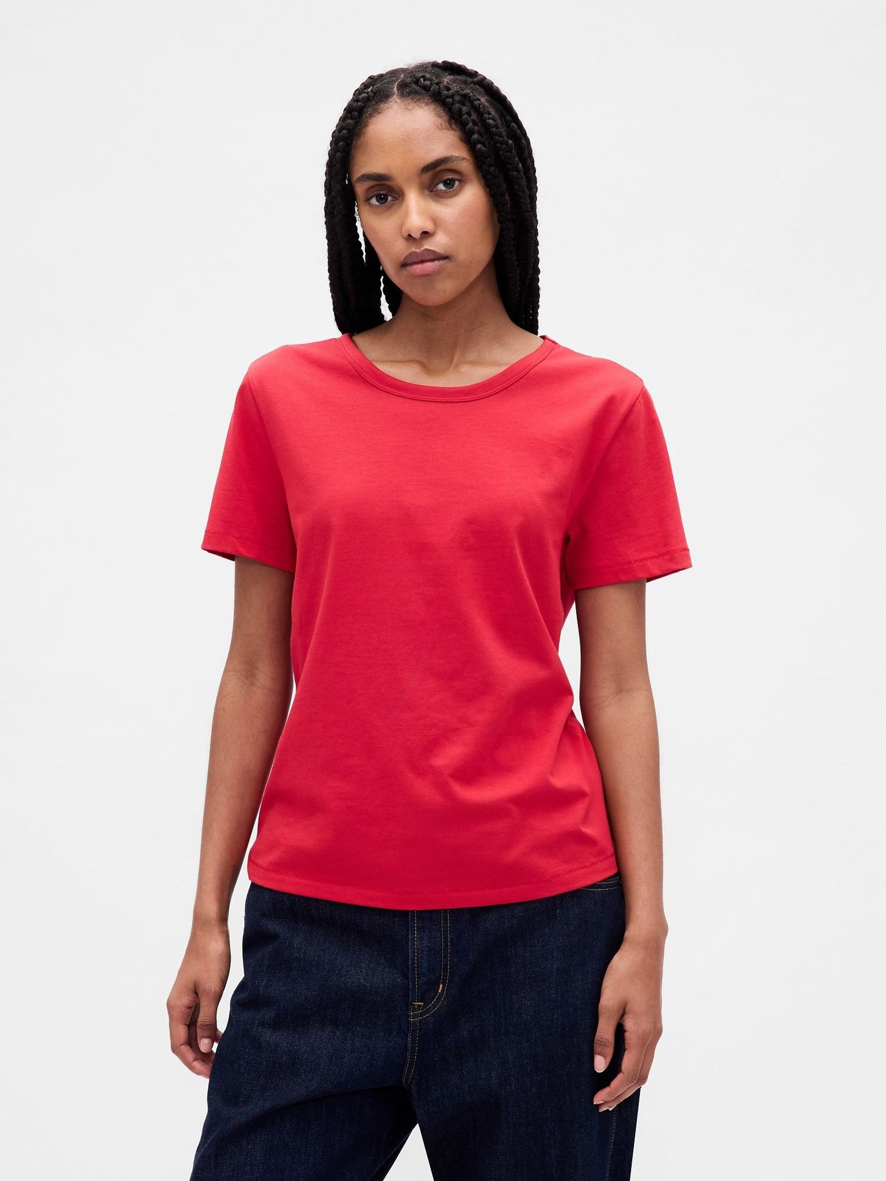 Red T-Shirt Vintage Soft Crew Neck Short Sleeve T-Shirt (H66649) | £14