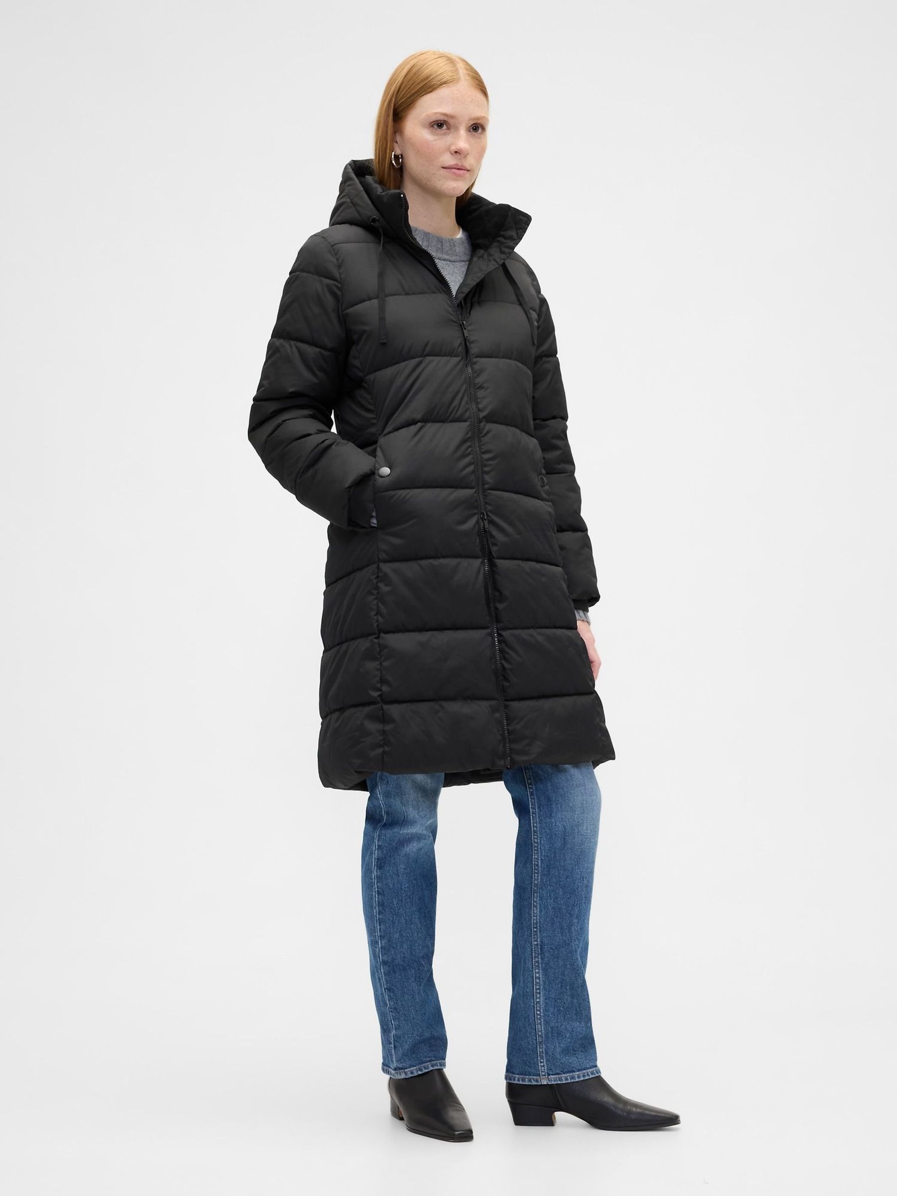 Black ColdControl Relaxed Midi Puffer Coat (H66662) | £80