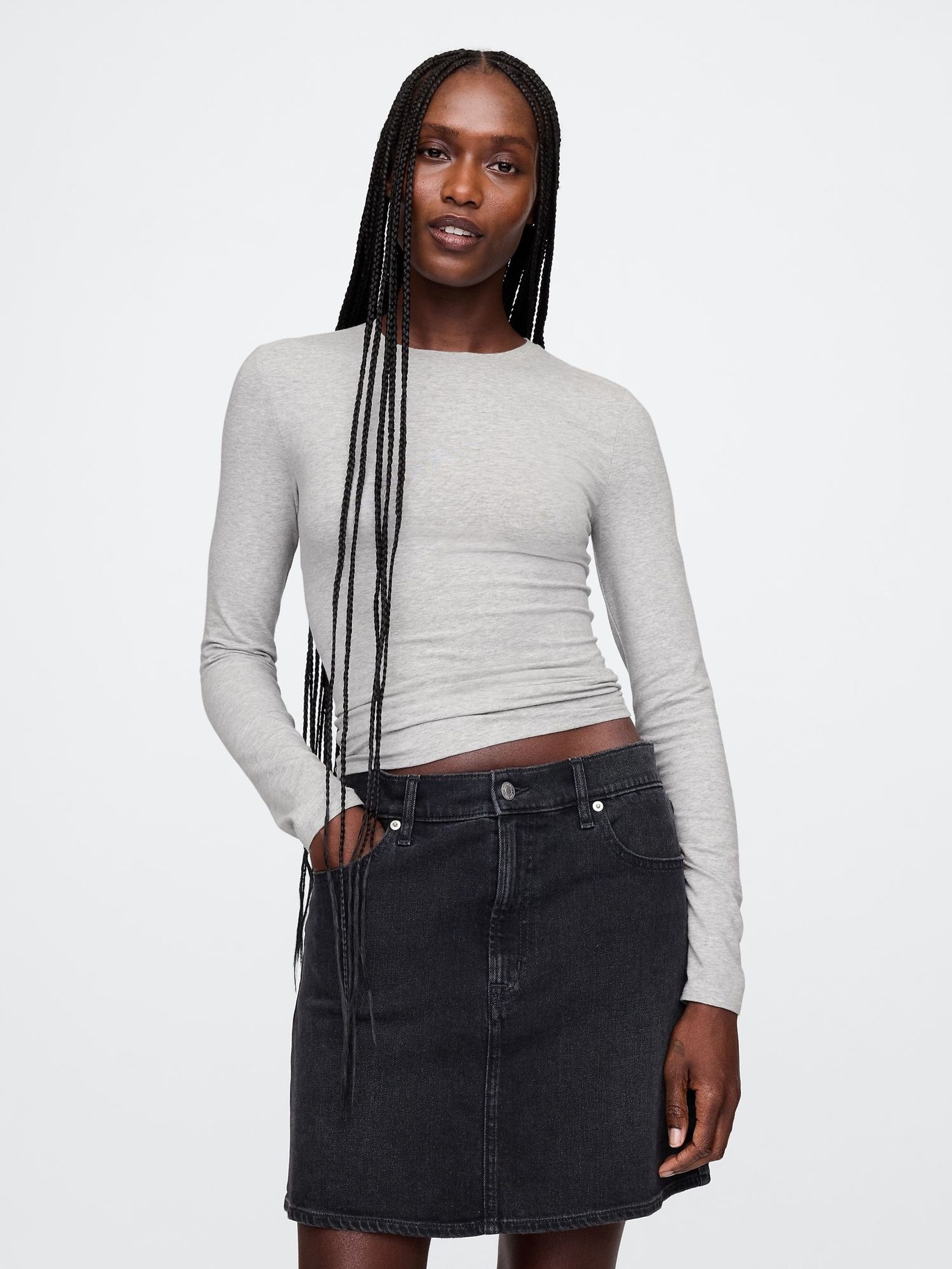 Grey CloseKnit Jersey Short Sleeve T-Shirt (H66684) | £16