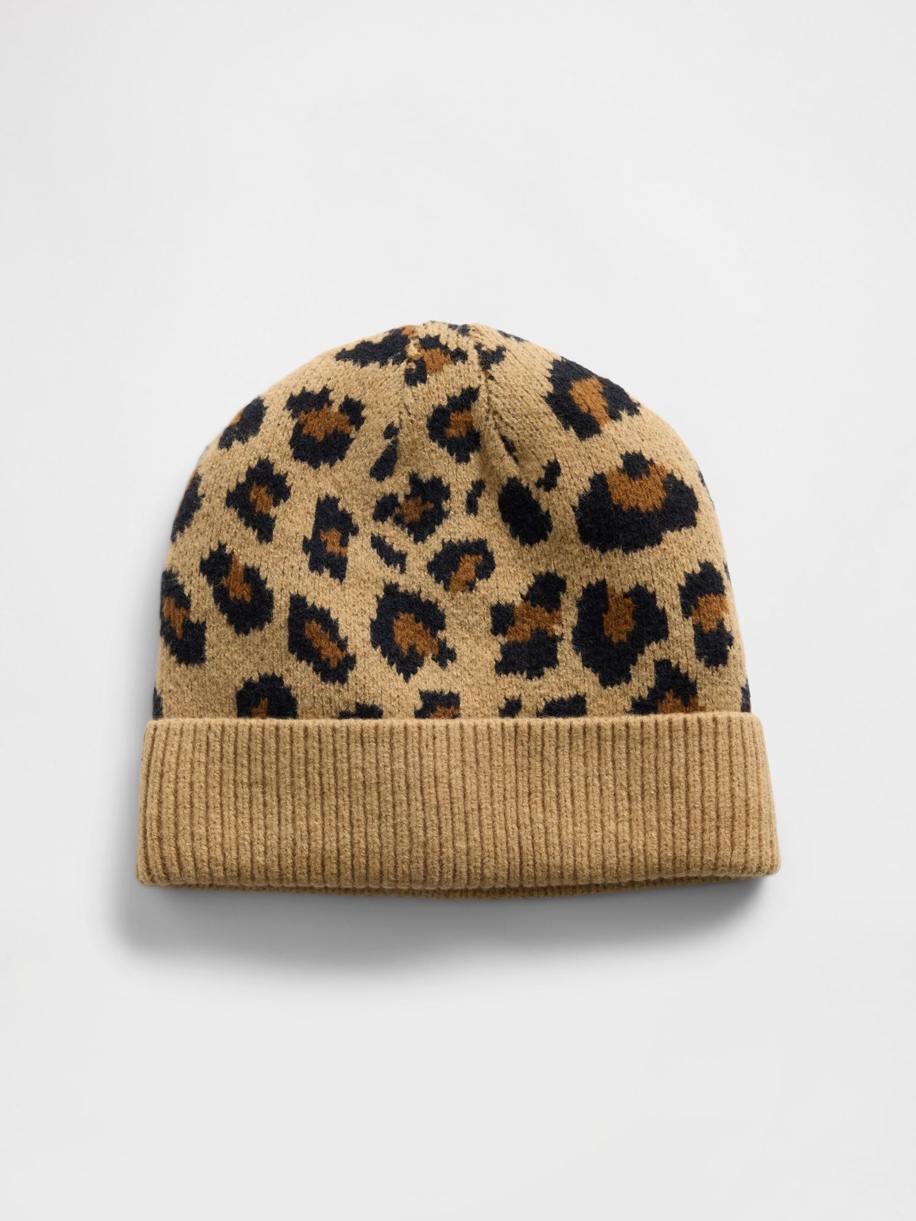 Brown CashSoft Leopard Print Beanie (H66723) | £16