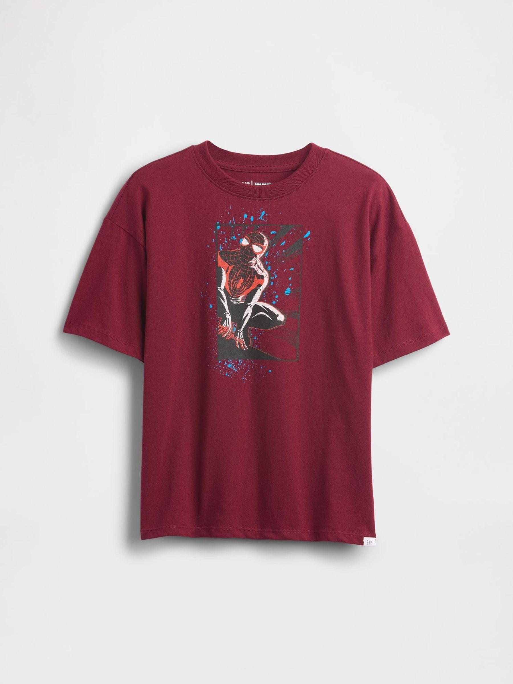 Burgundy Red Marvel Relaxed Crew Neck Graphic T-Shirt (4-13yrs) (H66728) | £14