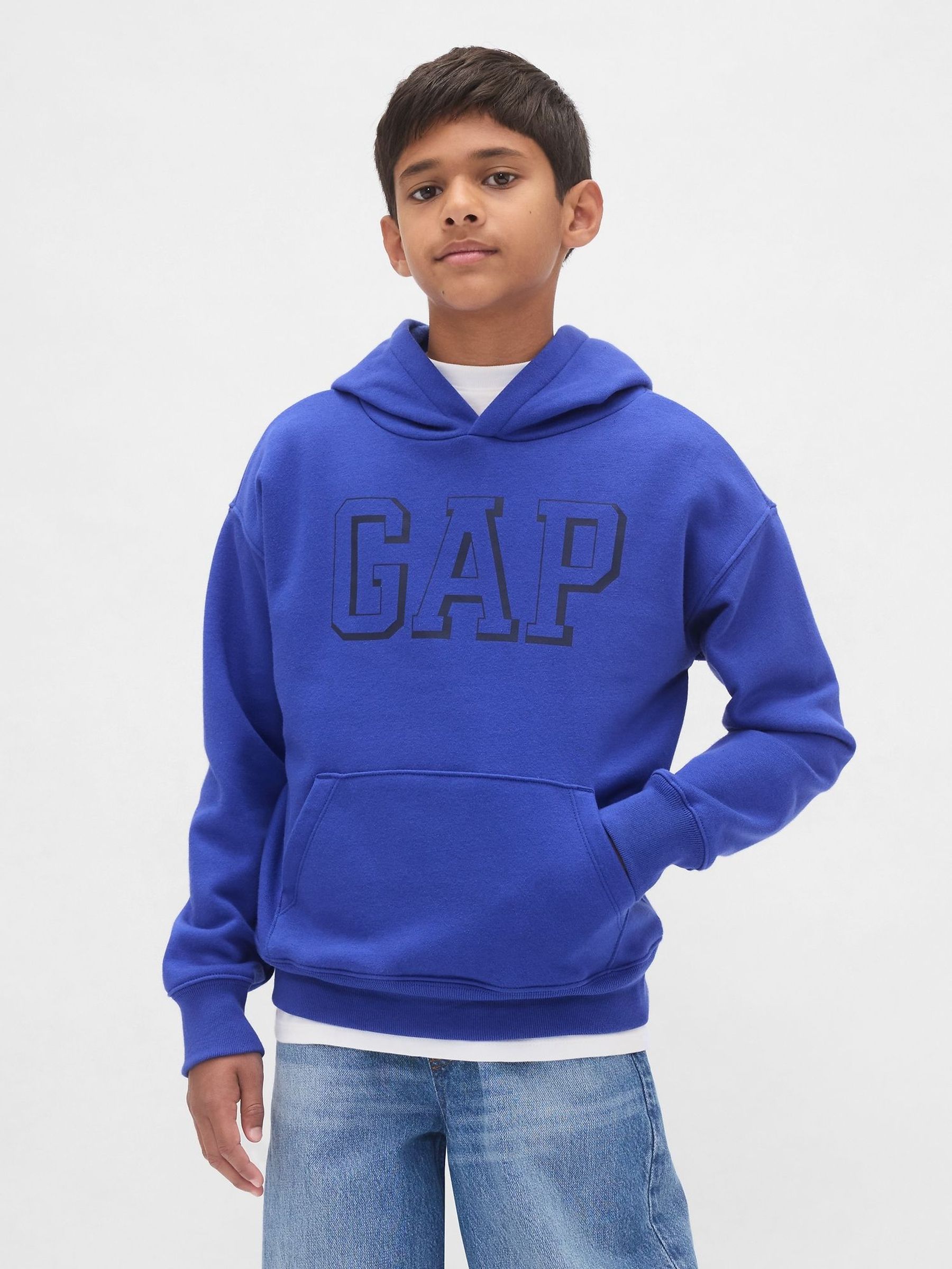 Blue Relaxed Logo Hoodie (4-13yrs) (H66739) | £20