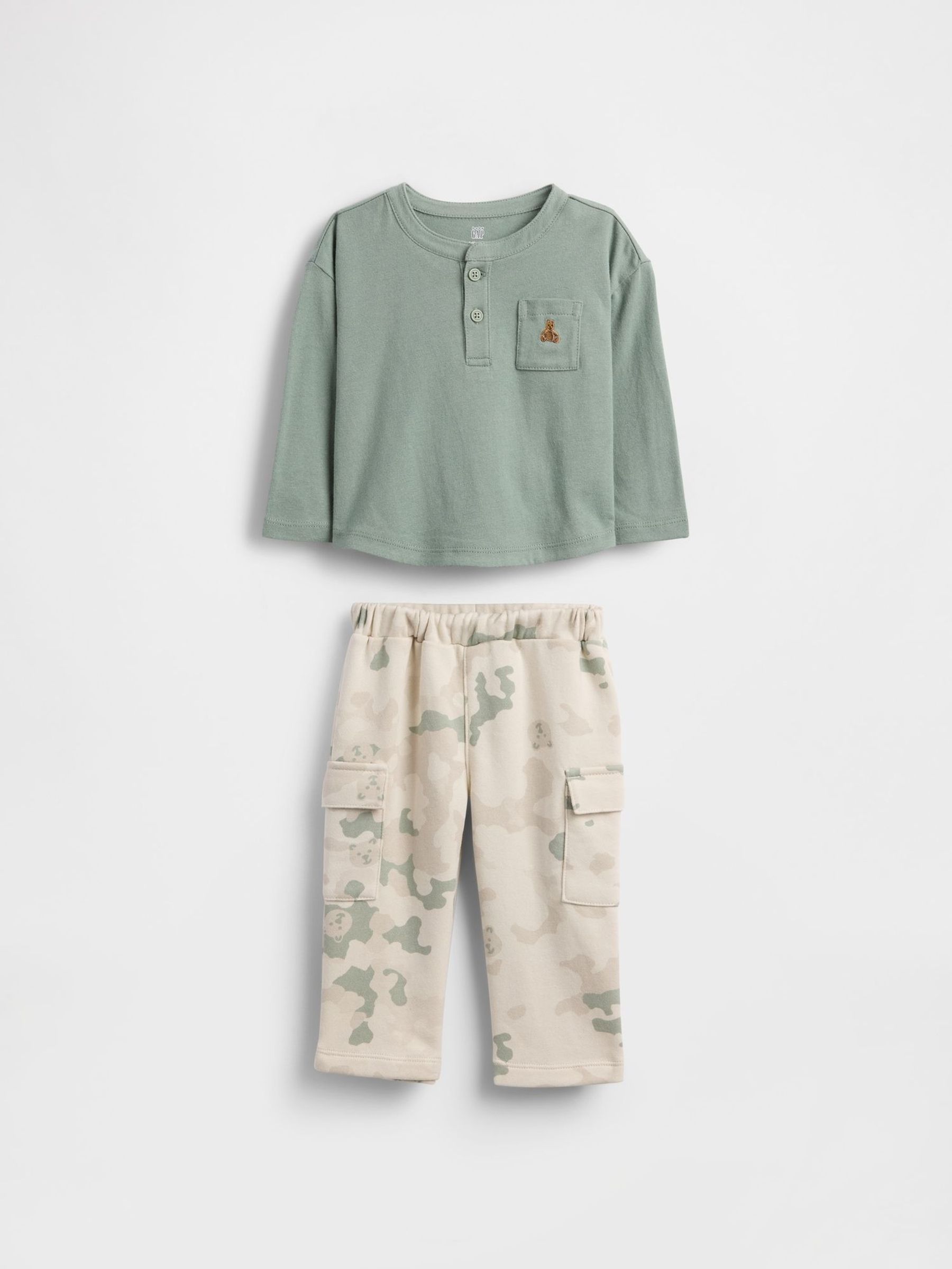 Green Pocket Henley Outfit Set (H66743) | £30